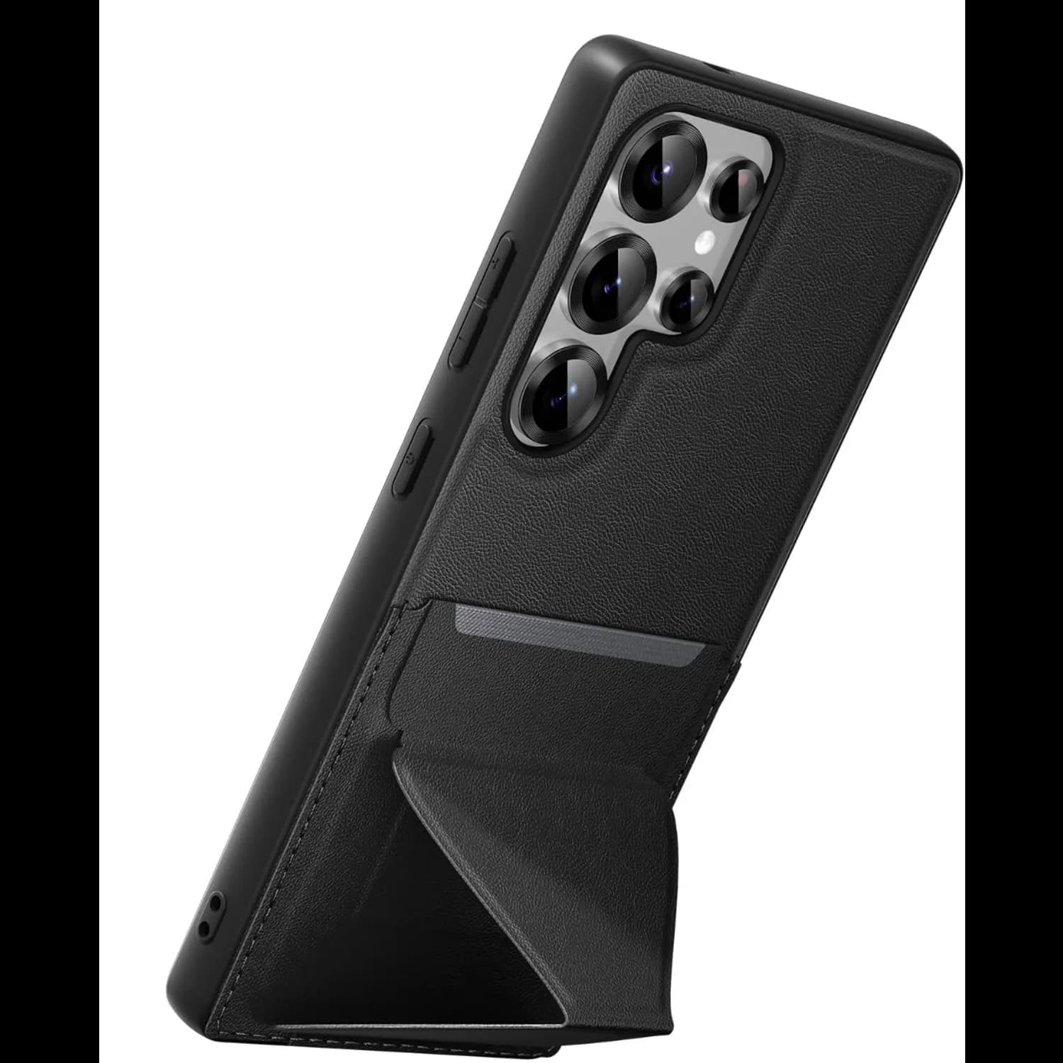Green Lion Leather Case S25 Ultra - Stand, Shockproof, Black 2