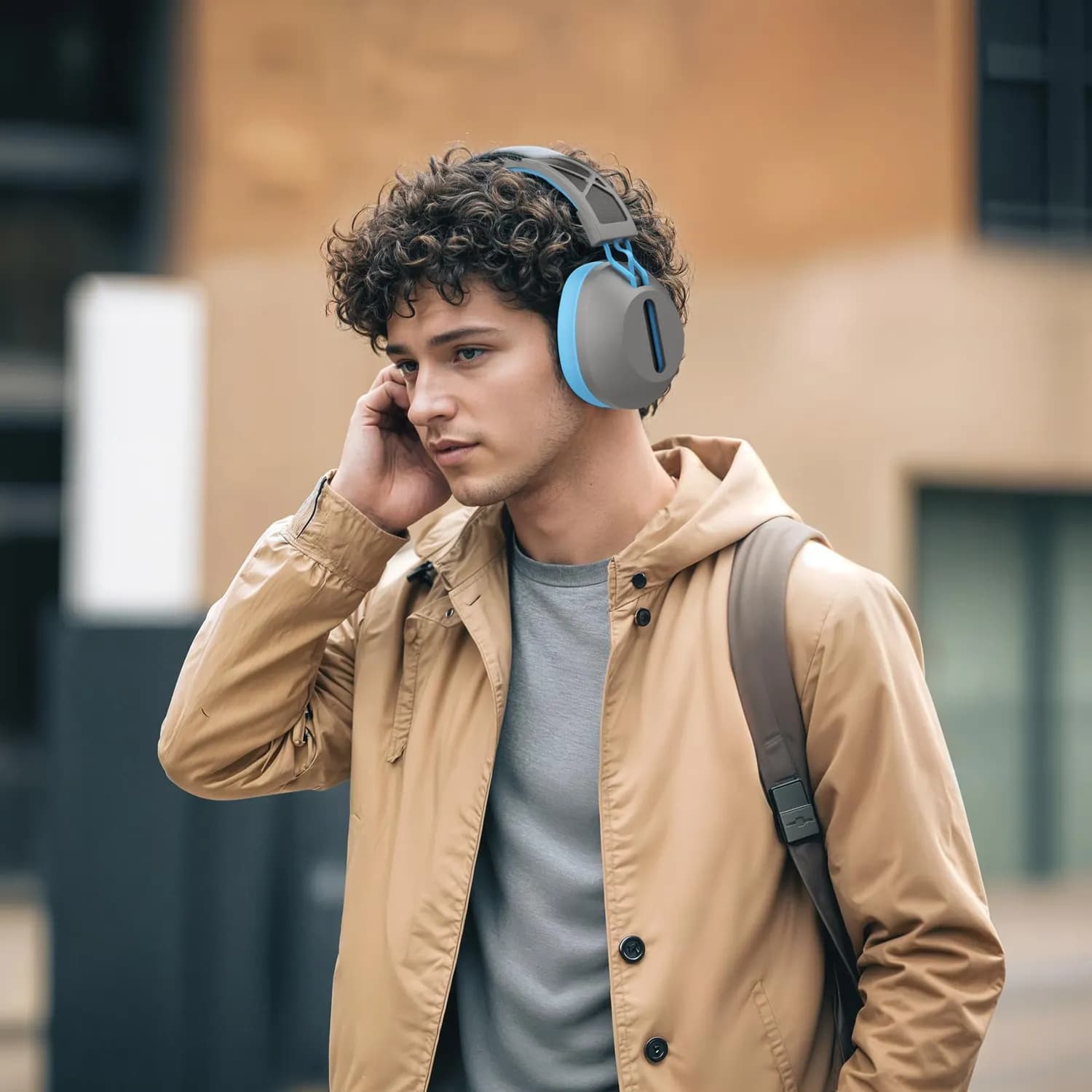 Green Lion Headphones SolarEcho ANC - 30H Battery, Gray/Blue 2