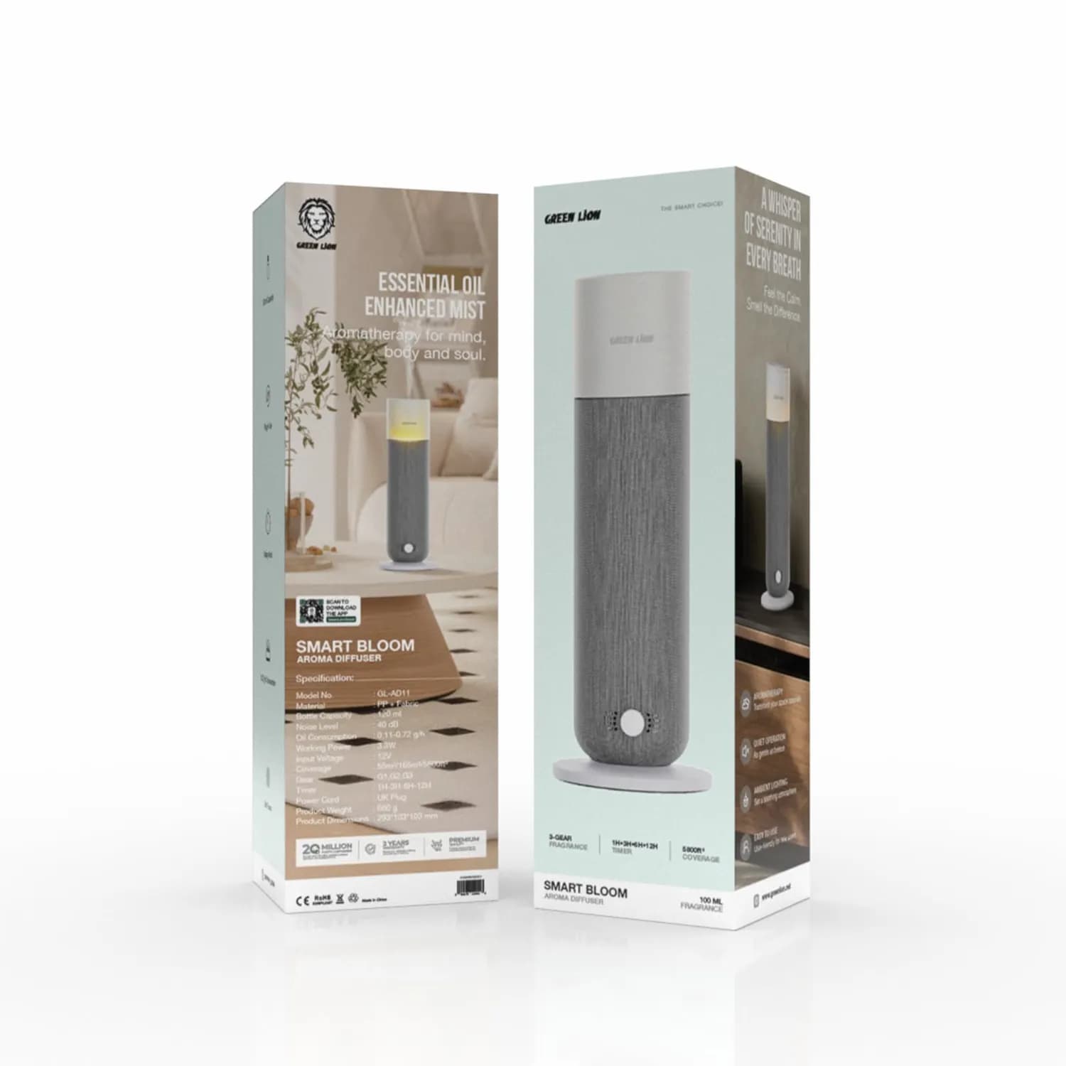 Green Lion Aroma Diffuser Smart Bloom - 160m³ Coverage, Gray 5