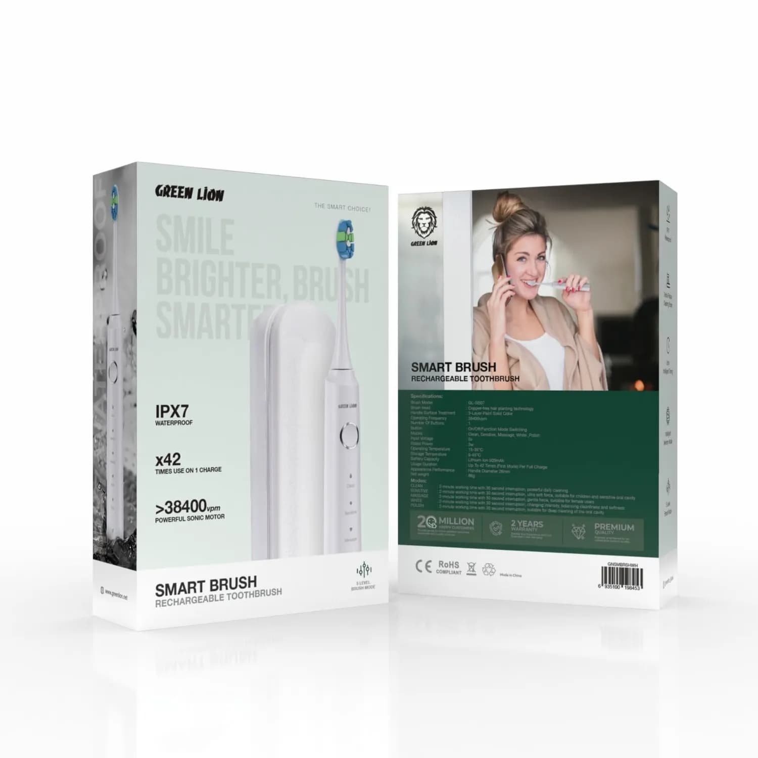 Green Lion Smart Brush - 5 Modes, Sonic, White 4