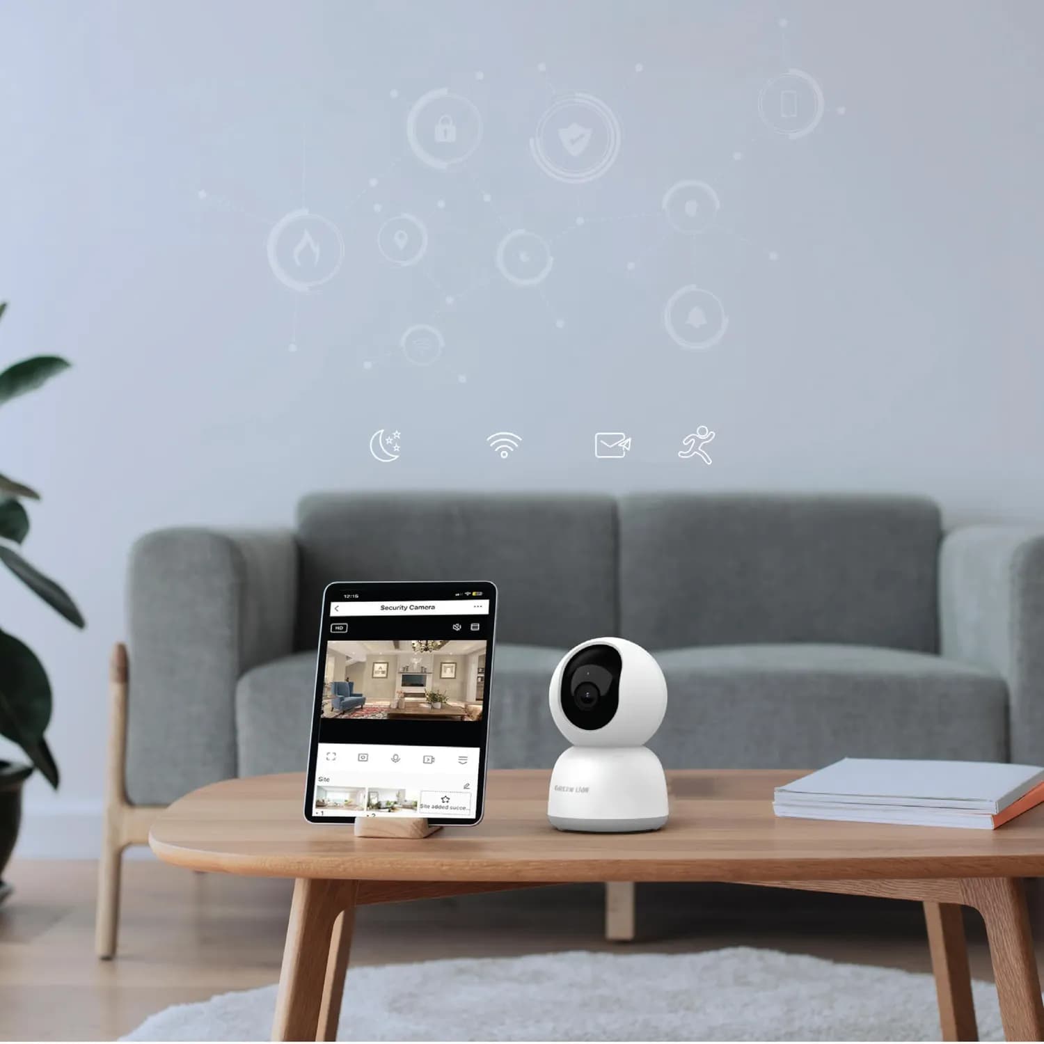 Green Lion Smart Home Camera - Full HD, PTZ, White 2