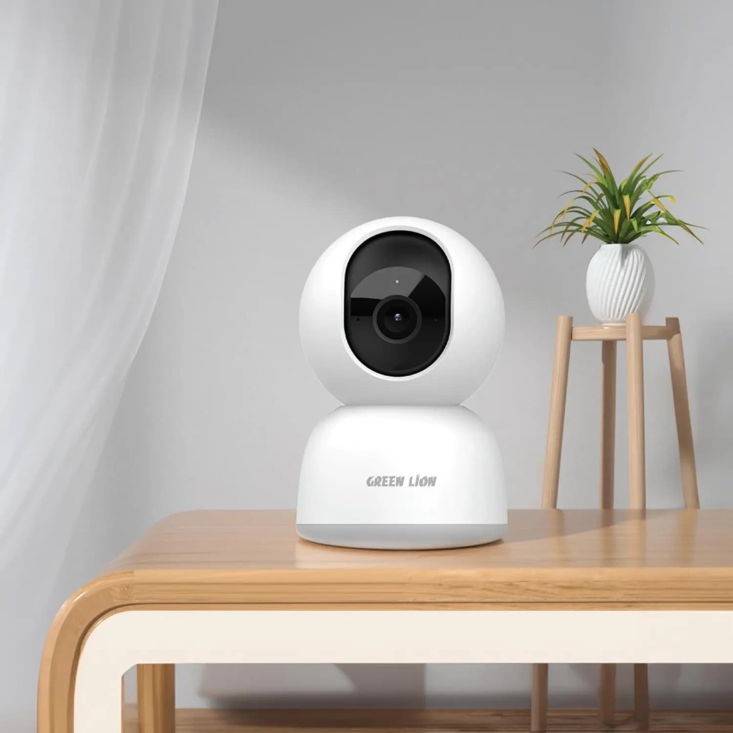 Green Lion Smart Home Camera - Full HD, PTZ, White 3