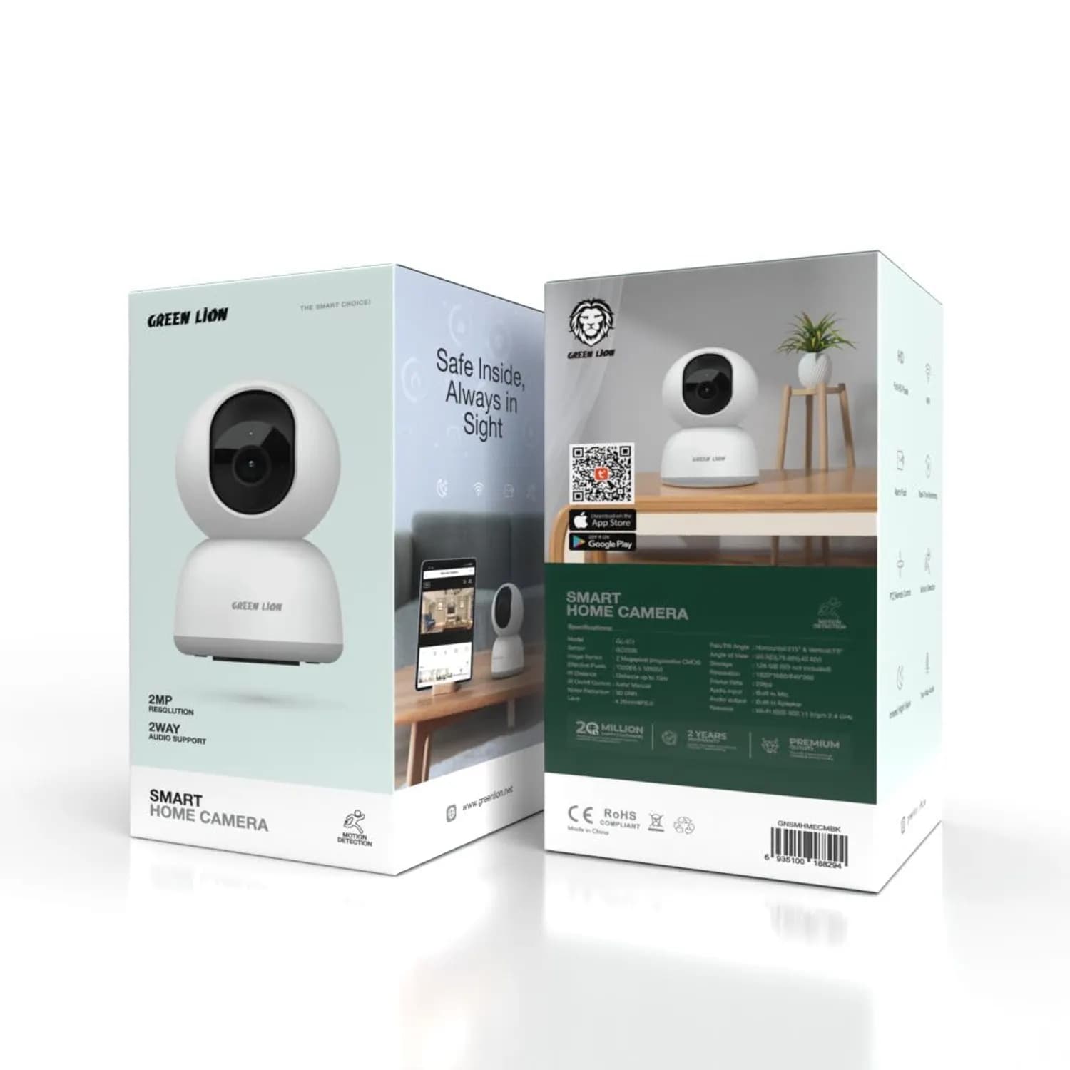 Green Lion Smart Home Camera - Full HD, PTZ, White 4