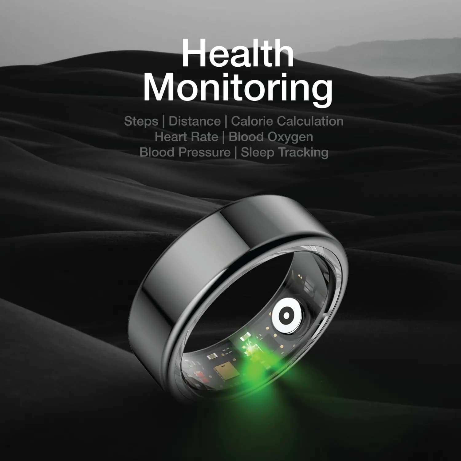 Green Lion Smart Ring - Health Monitor, Black 3