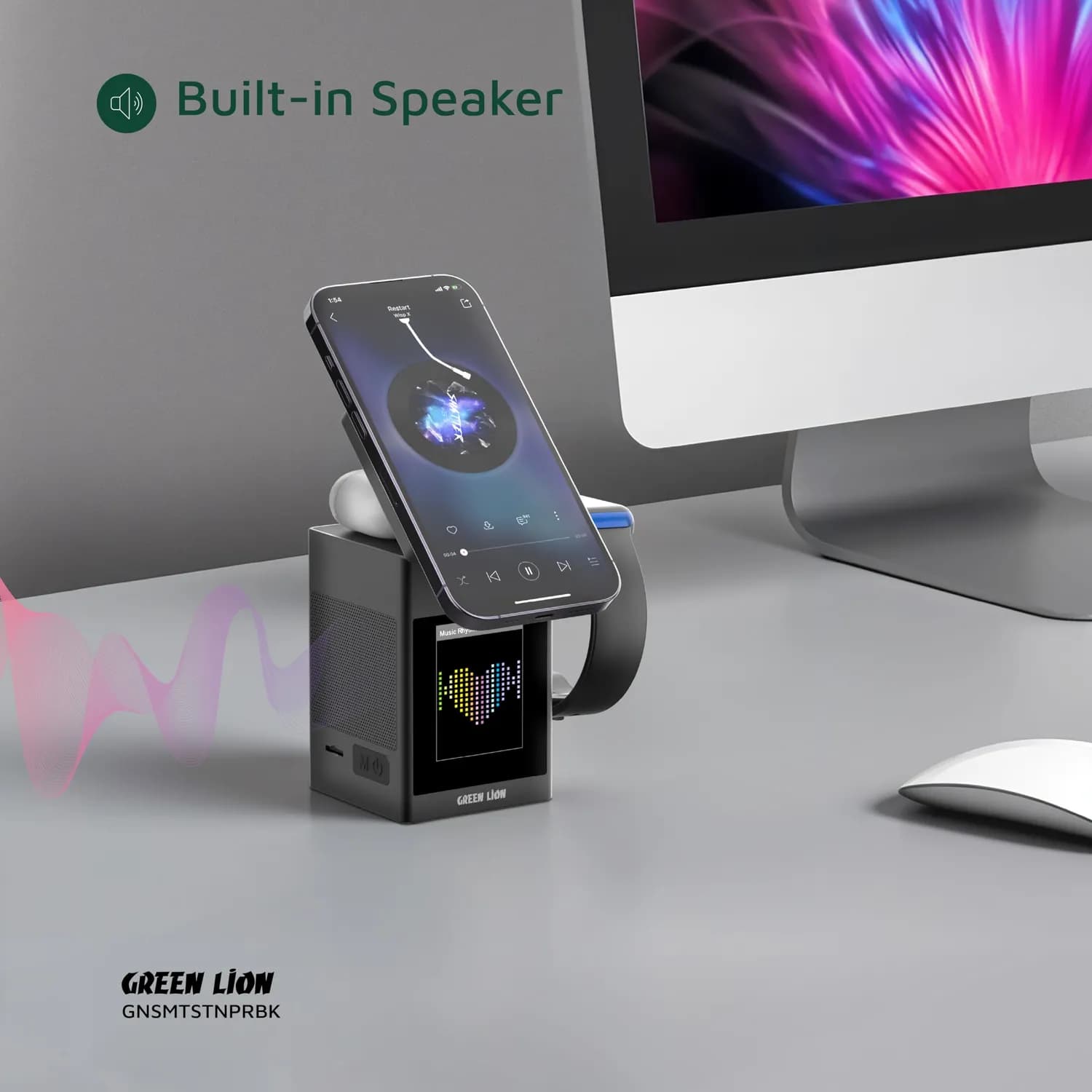 Green Lion Smart Wireless Charger - 15W All-in-1, Black 4