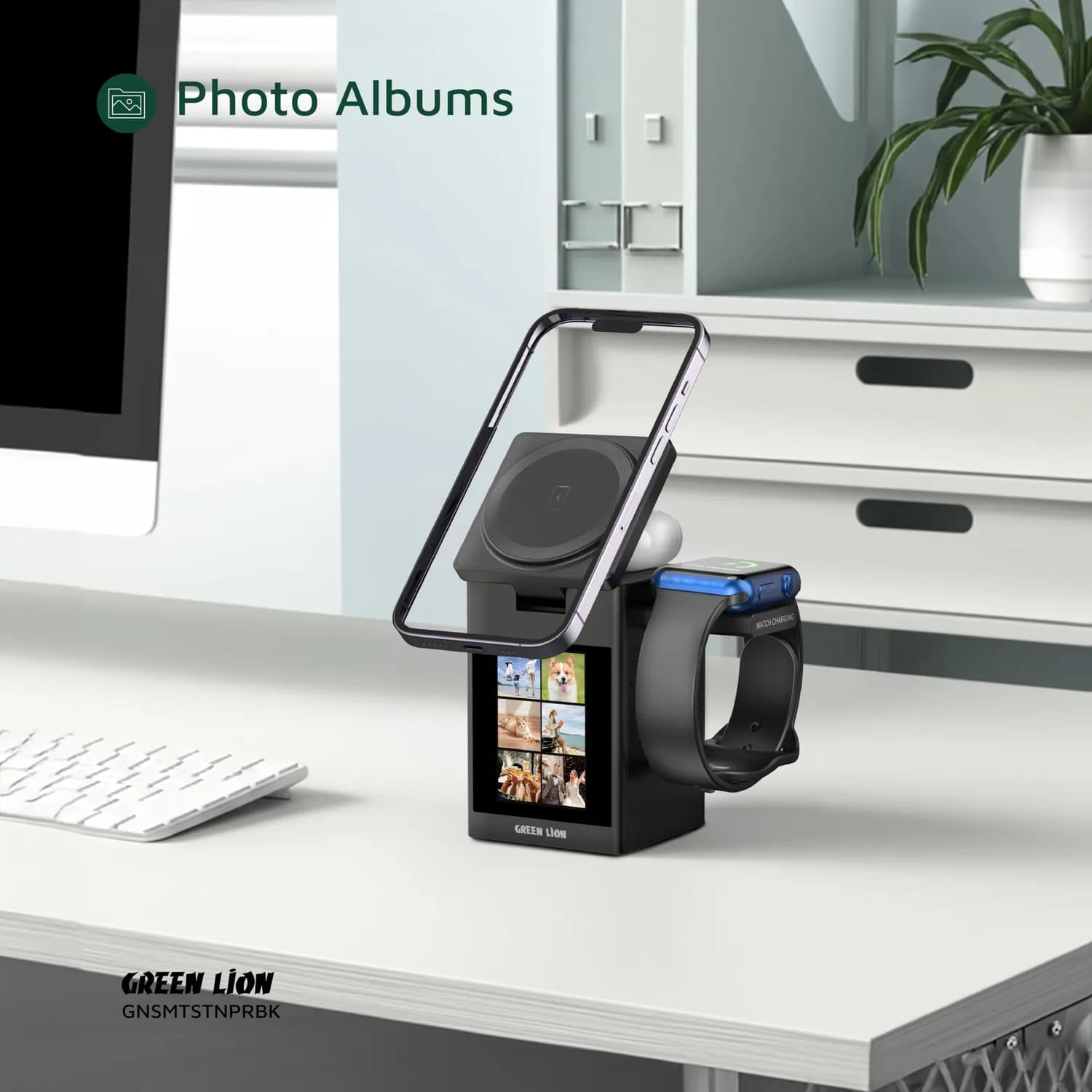 Green Lion Smart Wireless Charger - 15W All-in-1, Black 5