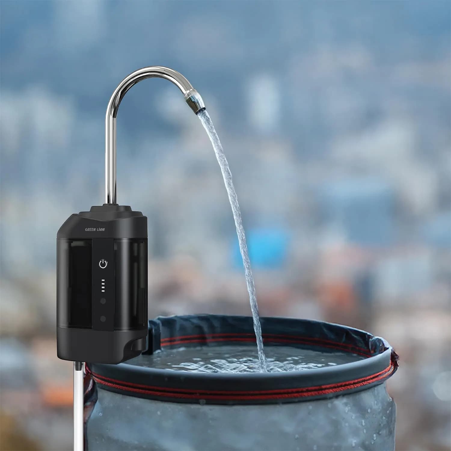 Green Lion Smart Water Pump - Oxygenation, Touch-Free, Black 3