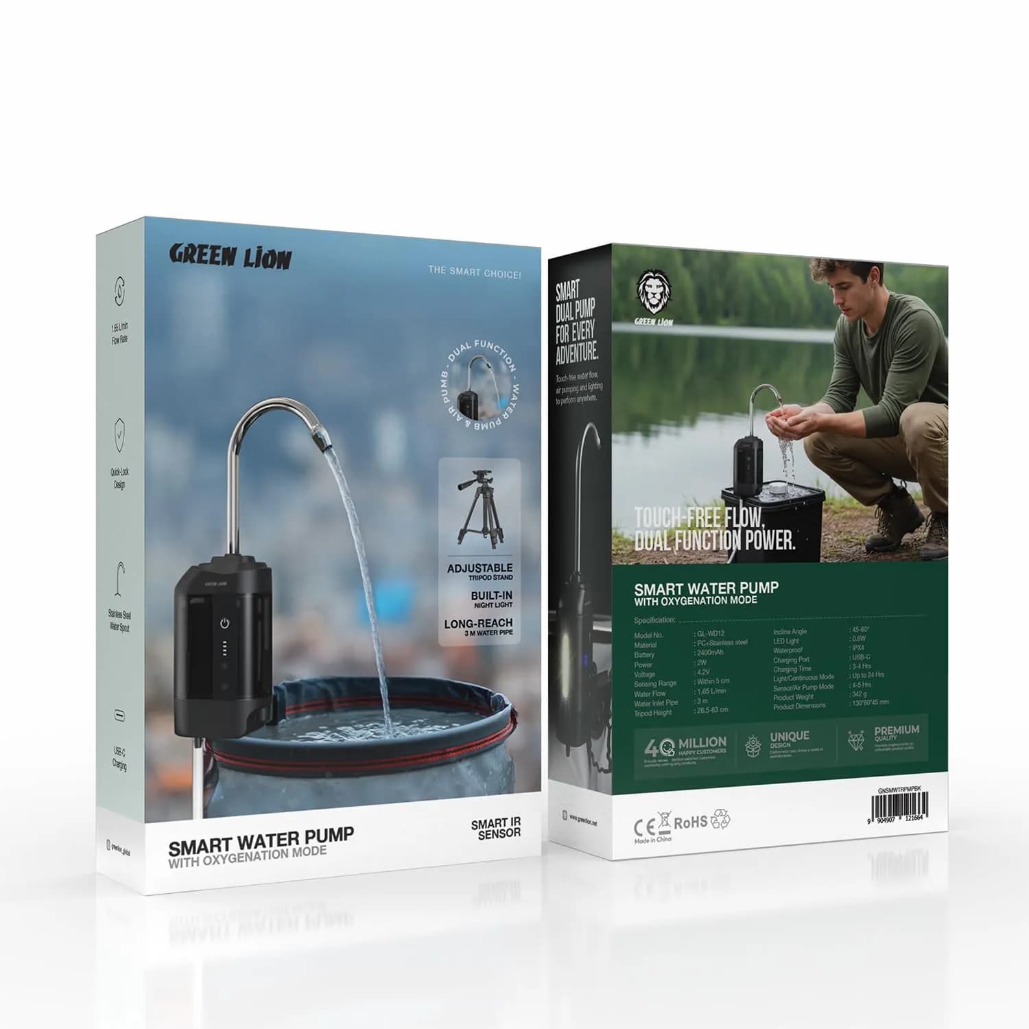 Green Lion Smart Water Pump - Oxygenation, Touch-Free, Black 5