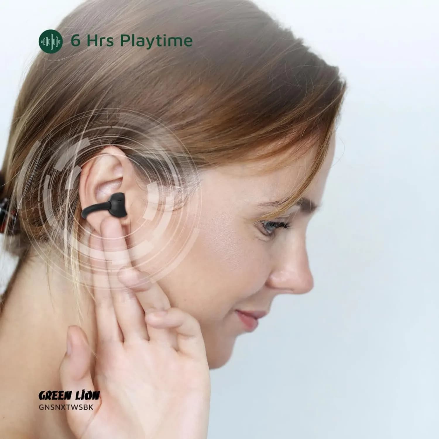 Green Lion Clip-On Earbuds Sonix GNSNXTWS - Bluetooth 5.3, Black 4