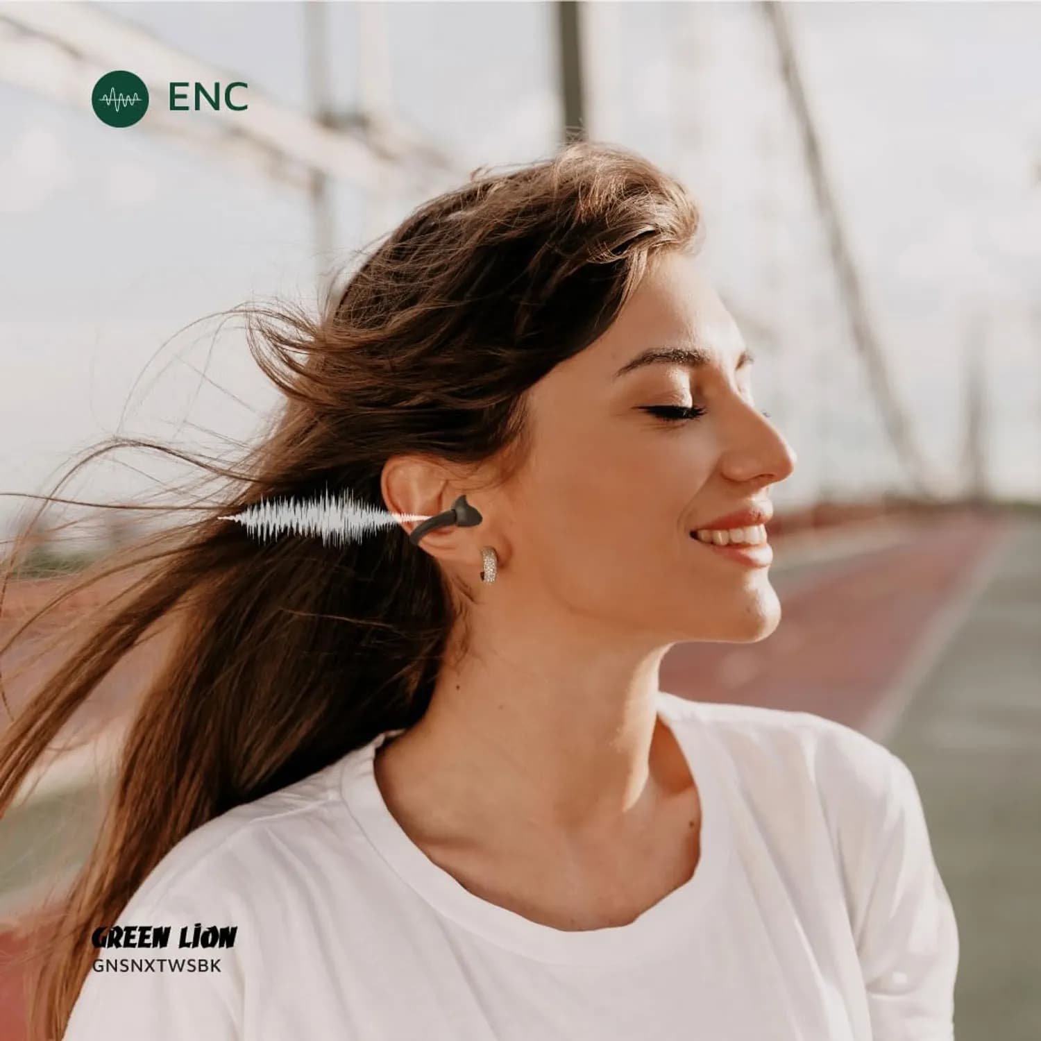 Green Lion Clip-On Earbuds Sonix GNSNXTWS - Bluetooth 5.3, Black 5