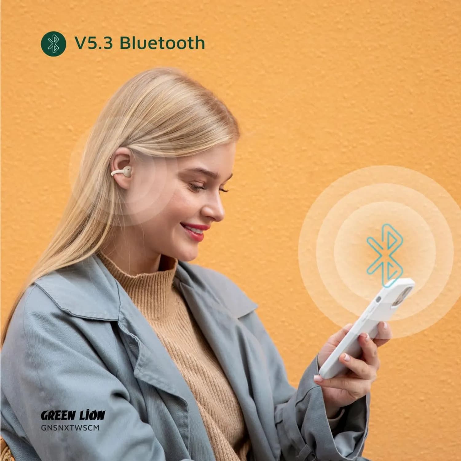 Green Lion Clip-On Earbuds Sonix - Bluetooth 5.3, Cream 4