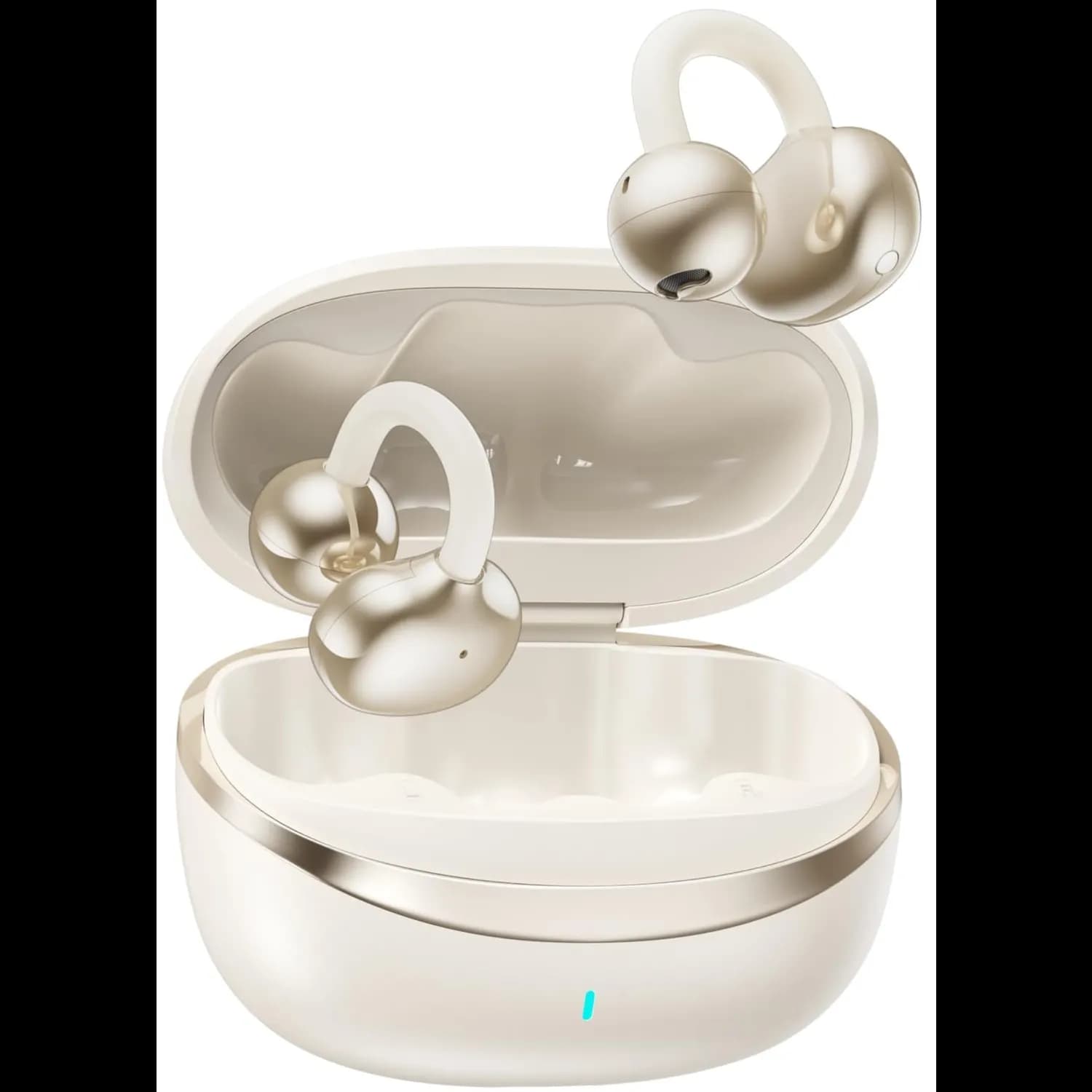 Green Lion Clip-On Earbuds Sonix - Bluetooth 5.3, Cream 1