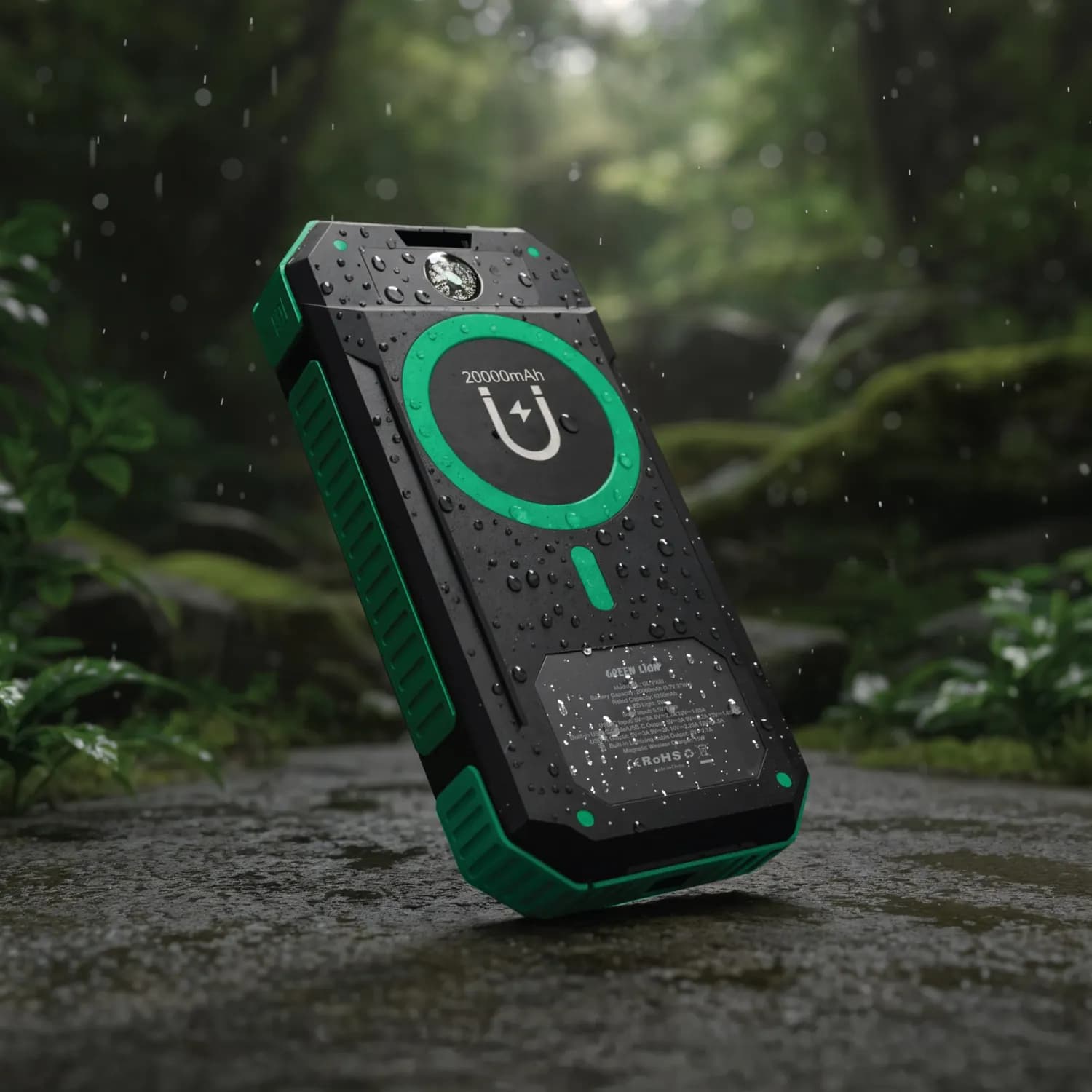 Green Lion Power Bank Solar Flex 20000mAh - PD 20W, Black 2
