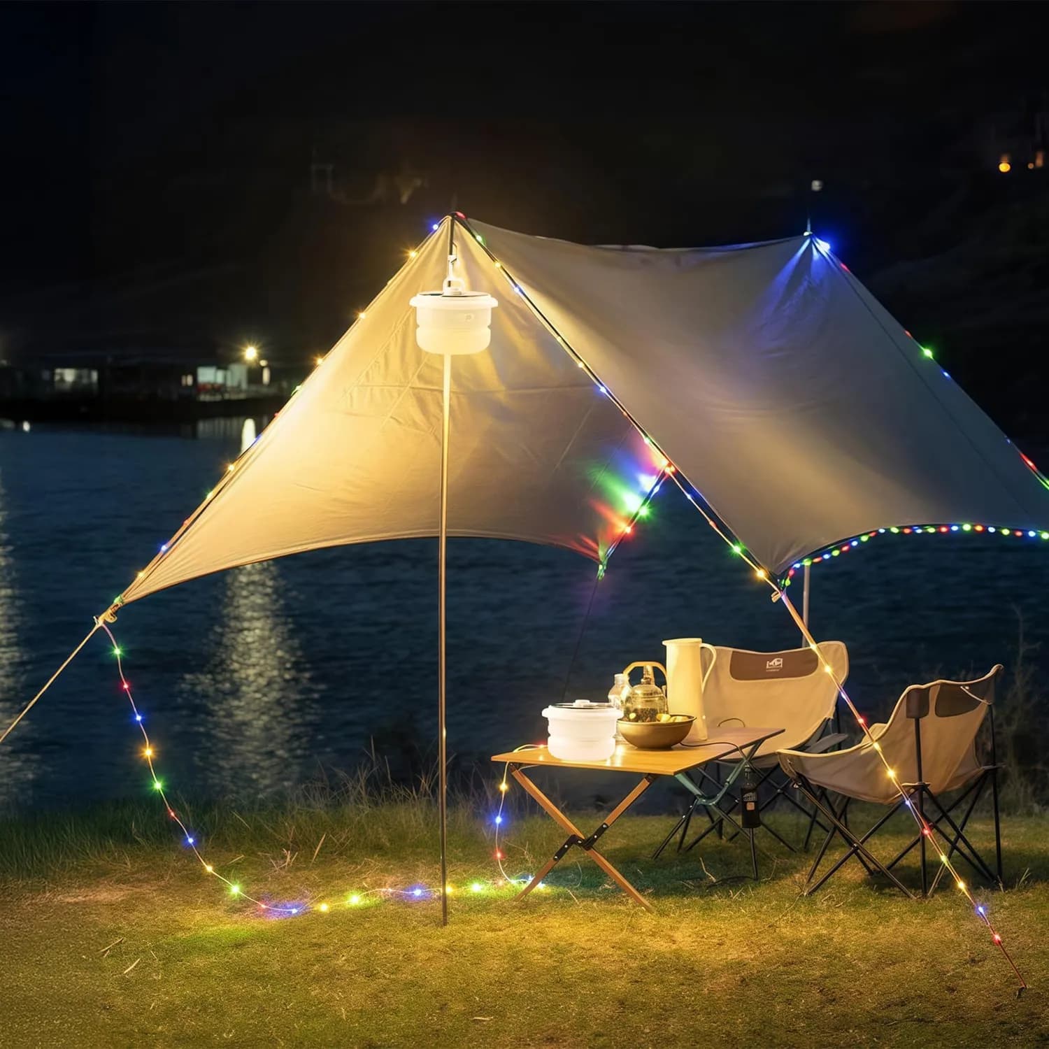 Green Lion Solar Camping String Light - Type-C Rechargeable, White 2