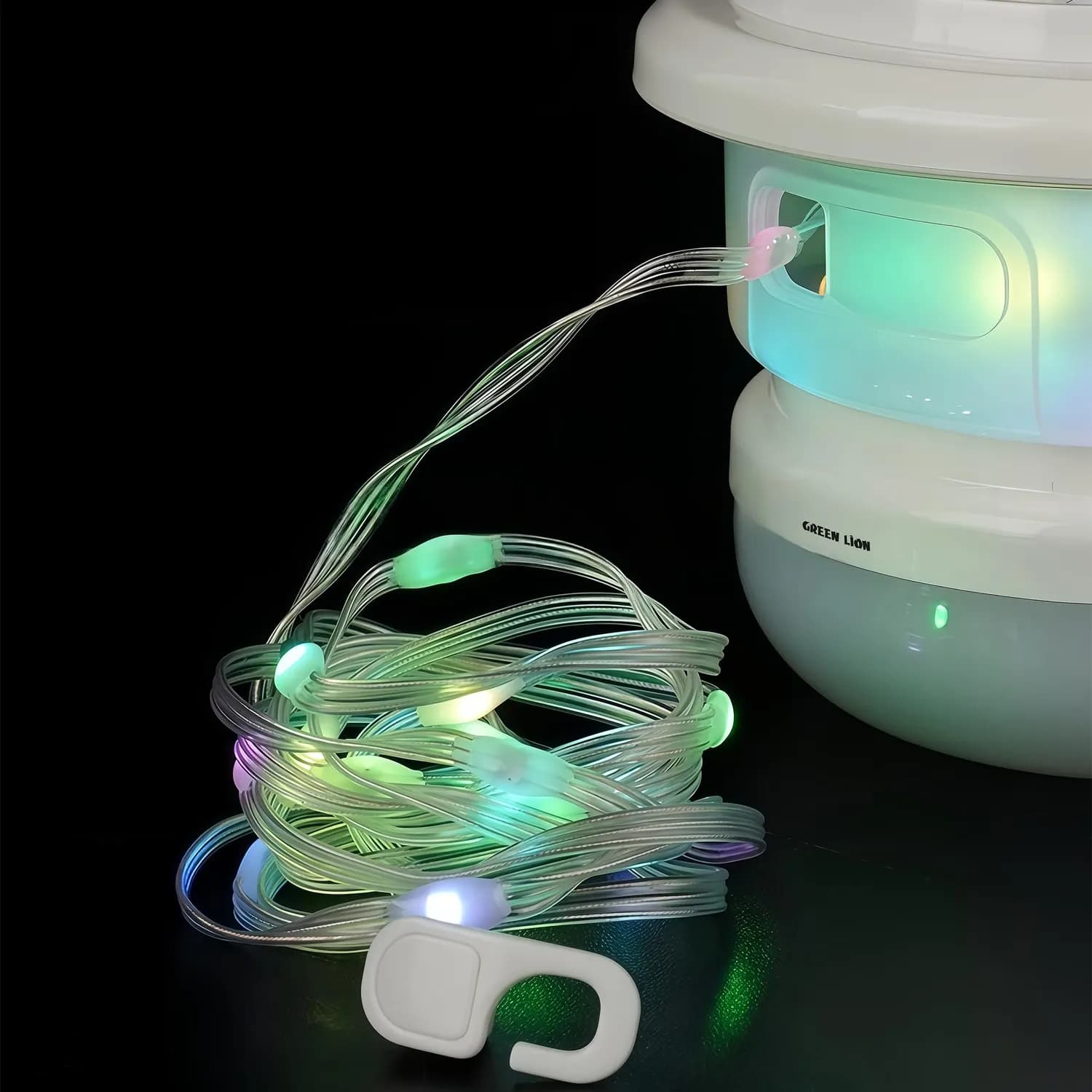 Green Lion Solar Camping String Light - Type-C Rechargeable, White 3