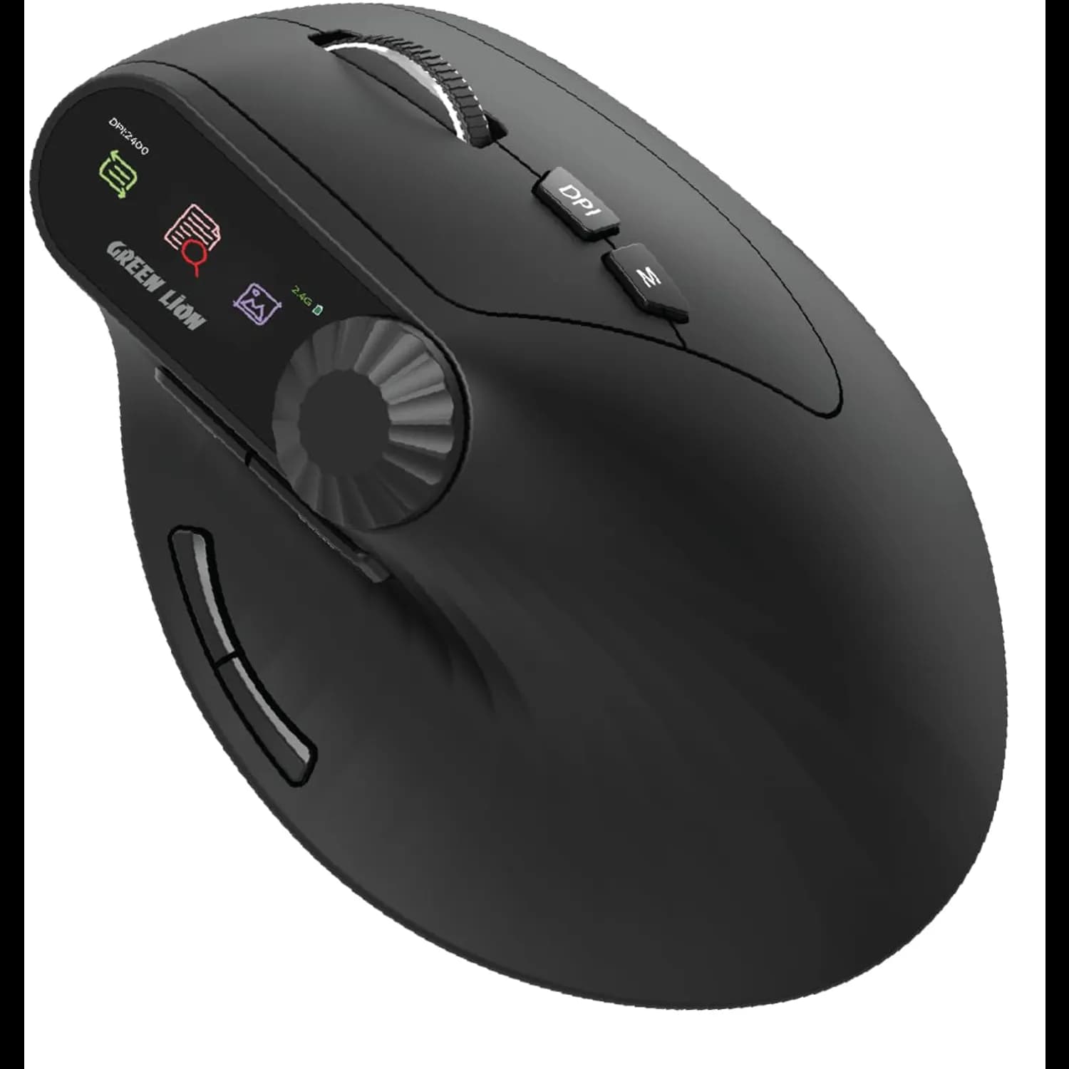 Green Lion Vertical Mouse - OLED Display, Bluetooth, Black 1 Green Lion Vertical Mouse - OLED Display, Bluetooth, Black 1
