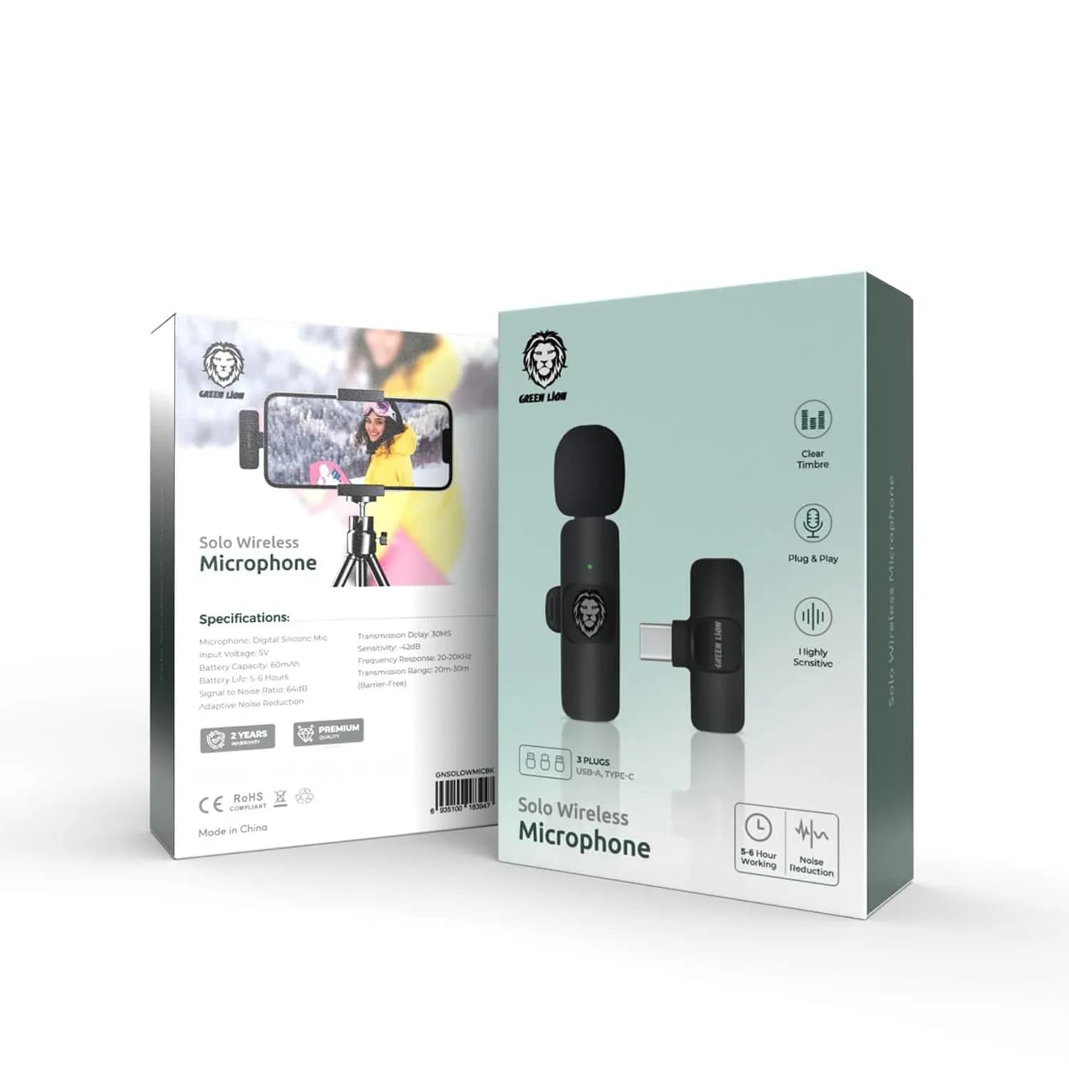 Green Lion Wireless Microphone GNSOLOWMIC - Multi-Plug, Black 3