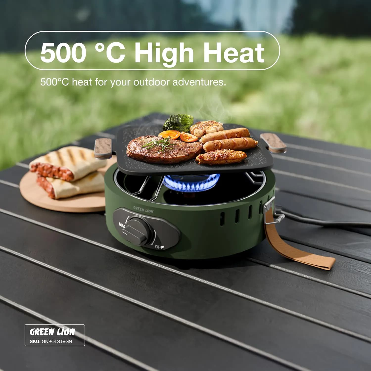 Green Lion Camping Stove - 8000W Butane, Portable, Green 3