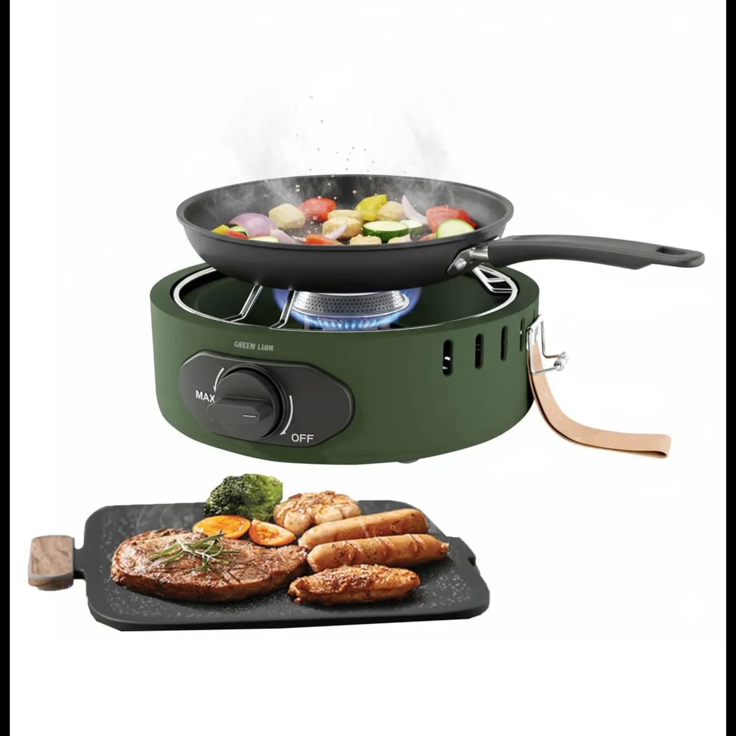 Green Lion Camping Stove - 8000W Butane, Portable, Green 1