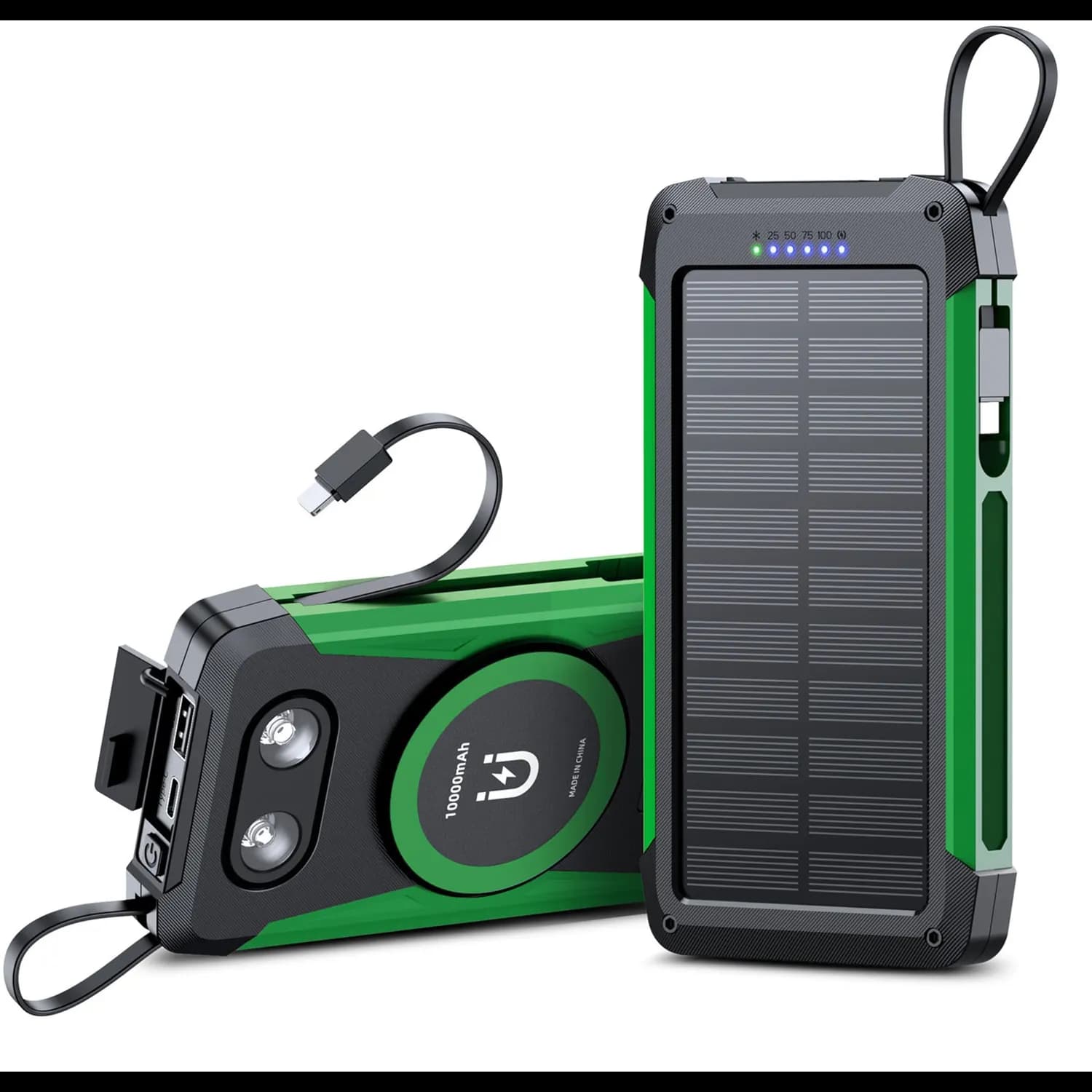 Green Lion Solar Power Bank - 10000mAh, Wireless, Green 1