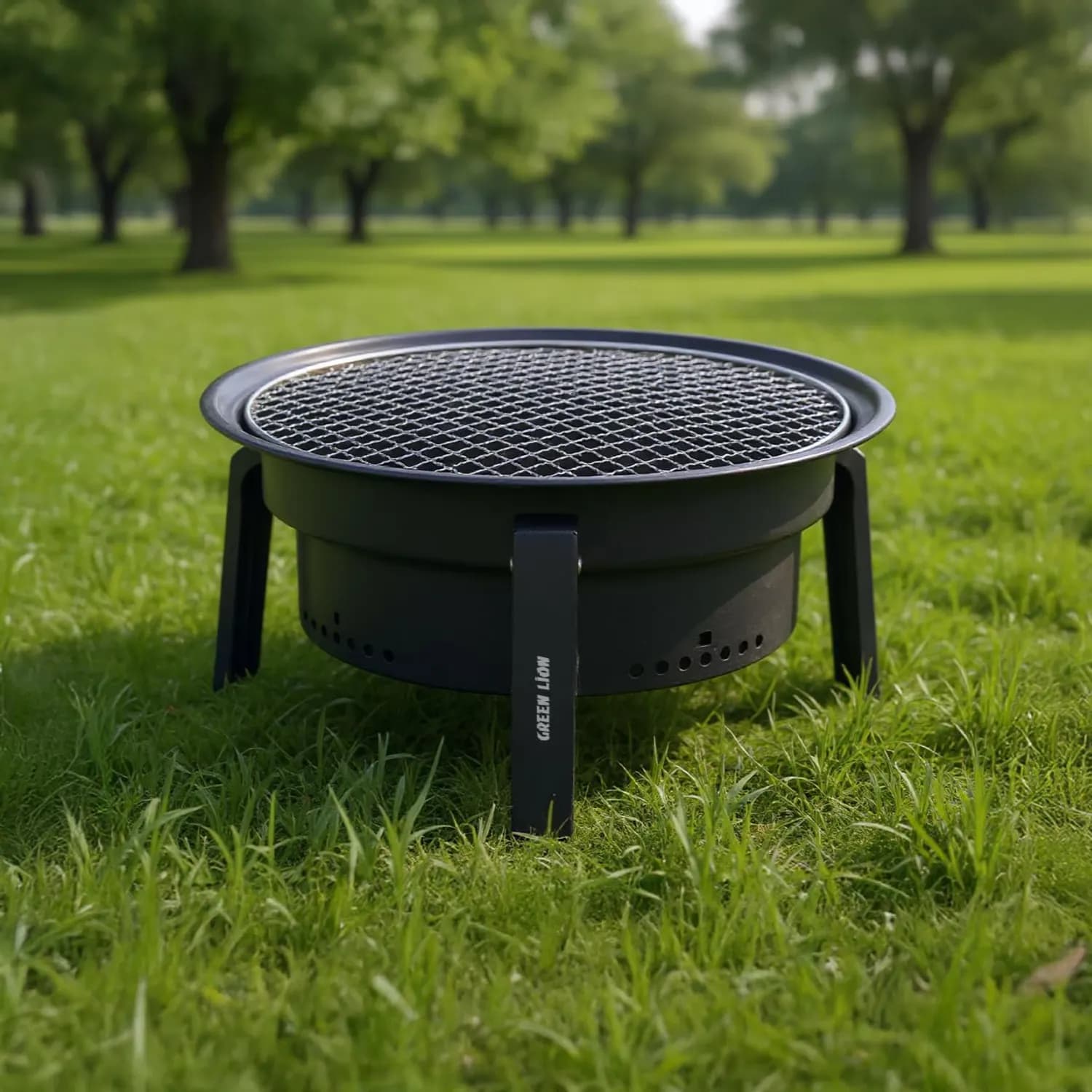 Green Lion Foldable BBQ Grill - 11.5” Mesh, Black 2
