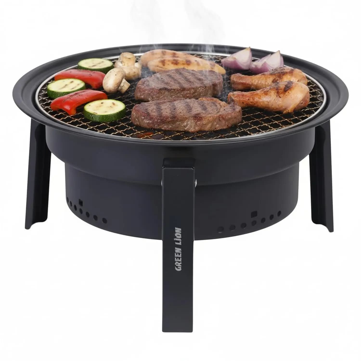 Green Lion Foldable BBQ Grill - 11.5” Mesh, Black 1 Green Lion Foldable BBQ Grill - 11.5” Mesh, Black 1