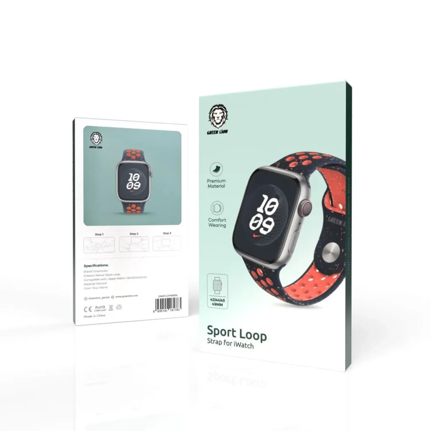 Green Lion Sport Loop Silicone Strap - Blue Flame 2