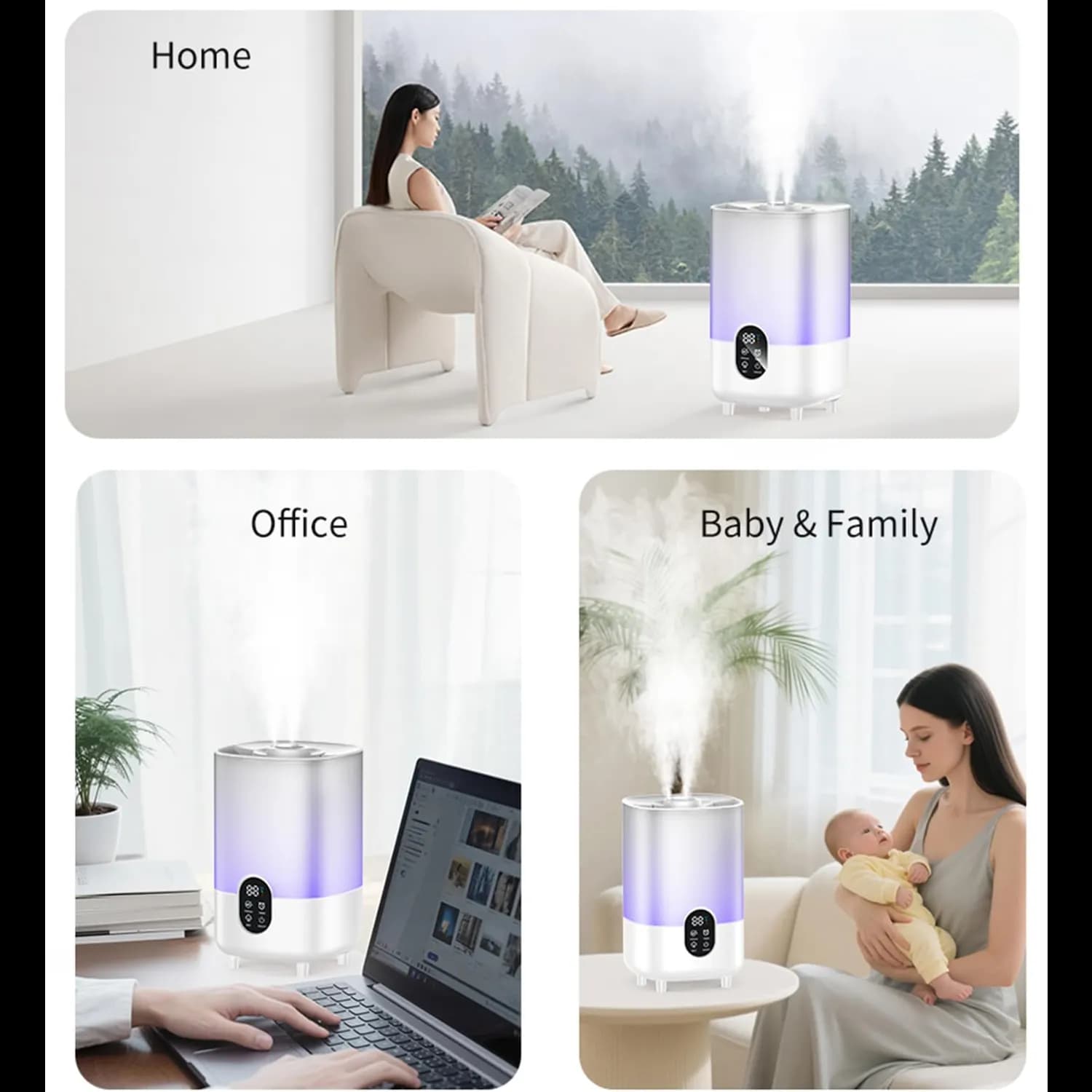 Green Lion Air Humidifier - 3.7L Top Fill, White 2