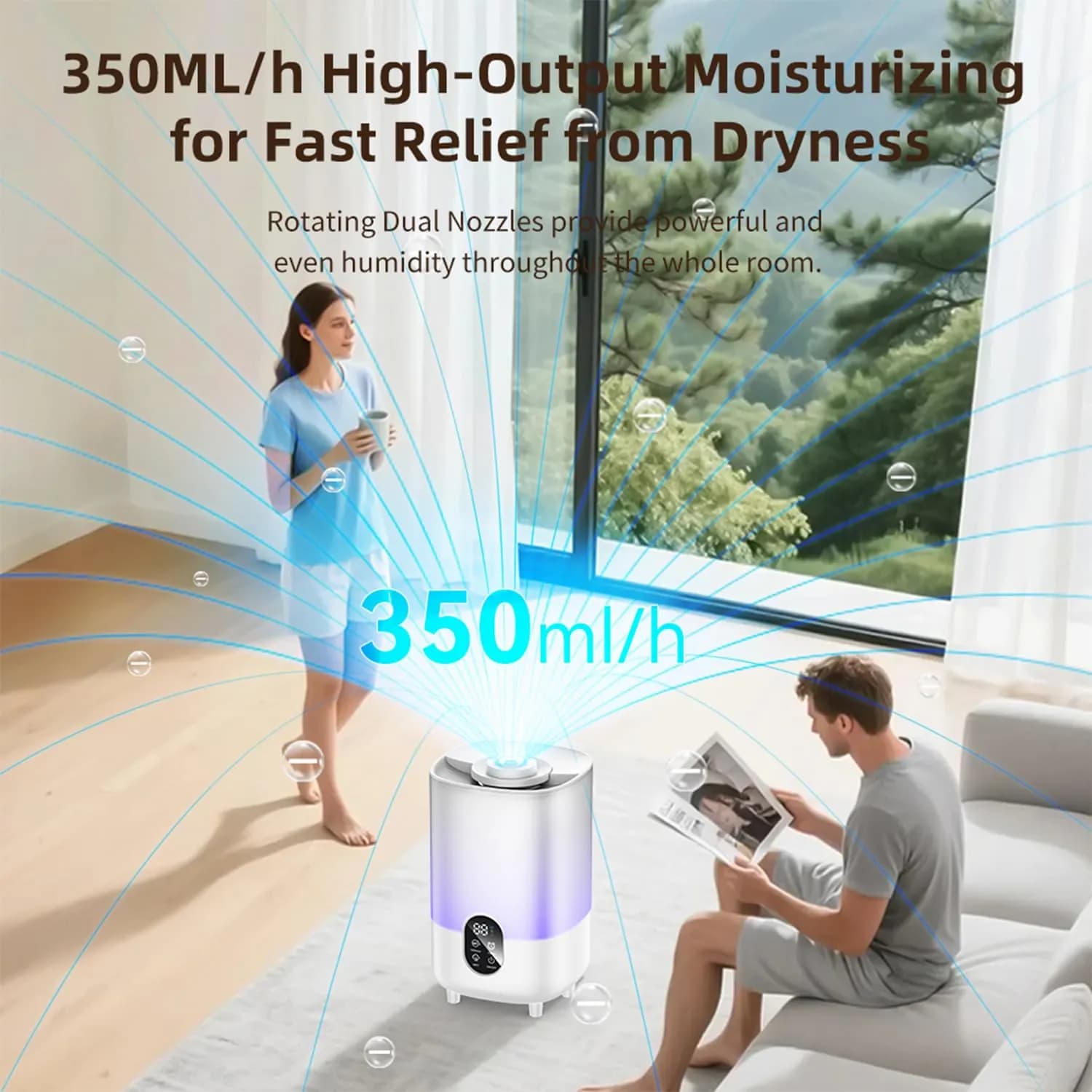 Green Lion Air Humidifier - 3.7L Top Fill, White 5