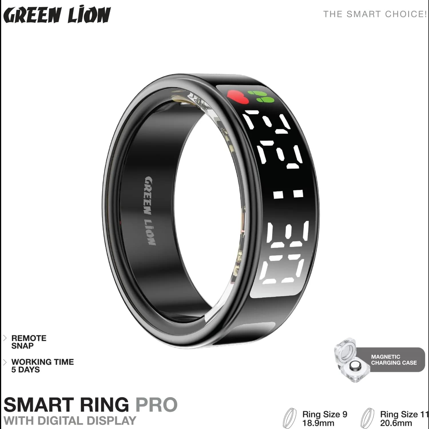 Green Lion Smart Ring Pro - Digital Display, Black 5