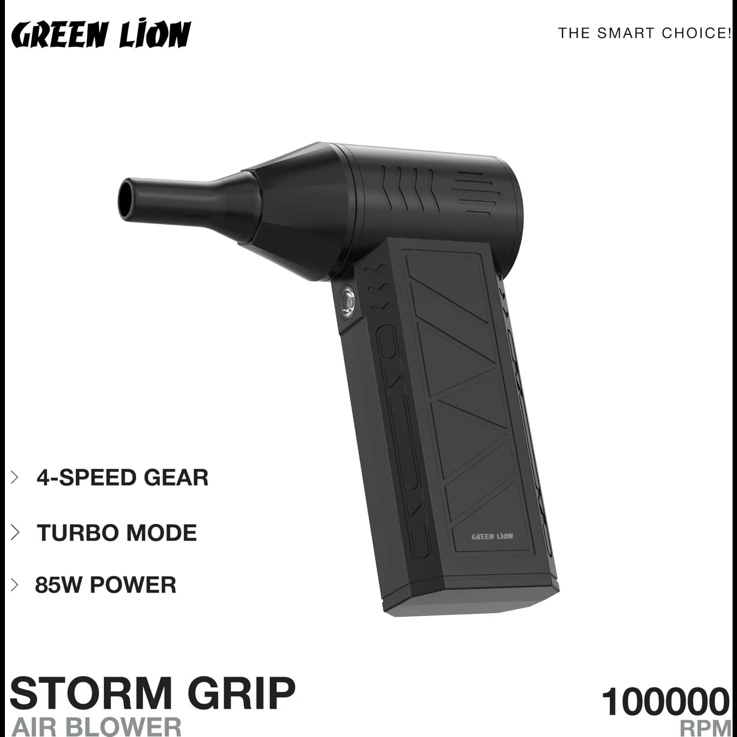 Green Lion Air Blower - 100000RPM Turbo, Storm Grip 5