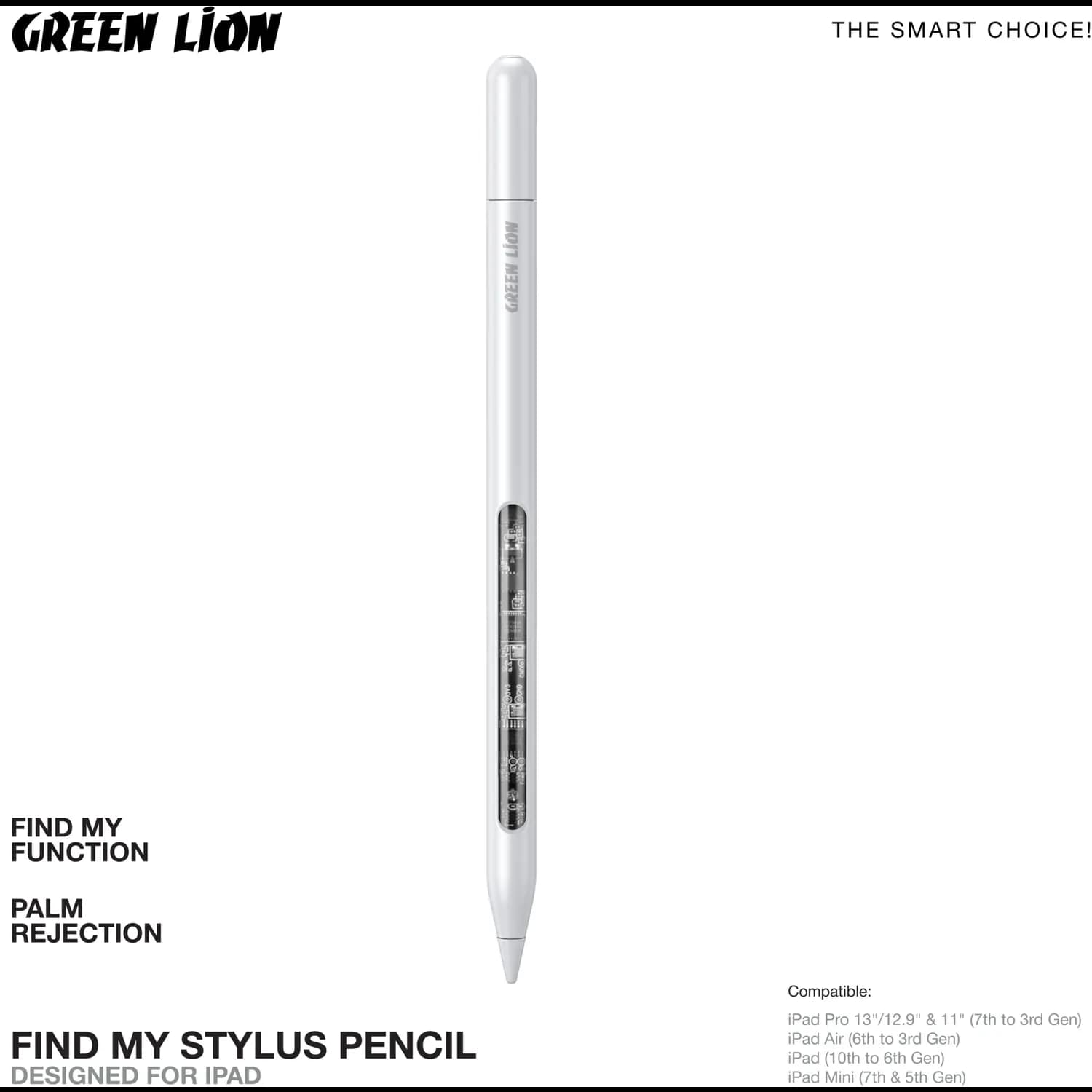 Green Lion Stylus Pencil - Find My, White 3