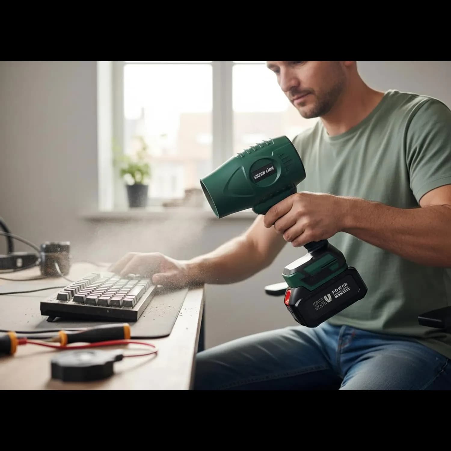 Green Lion Cordless Blower Storm Jet - 21V, Green 5