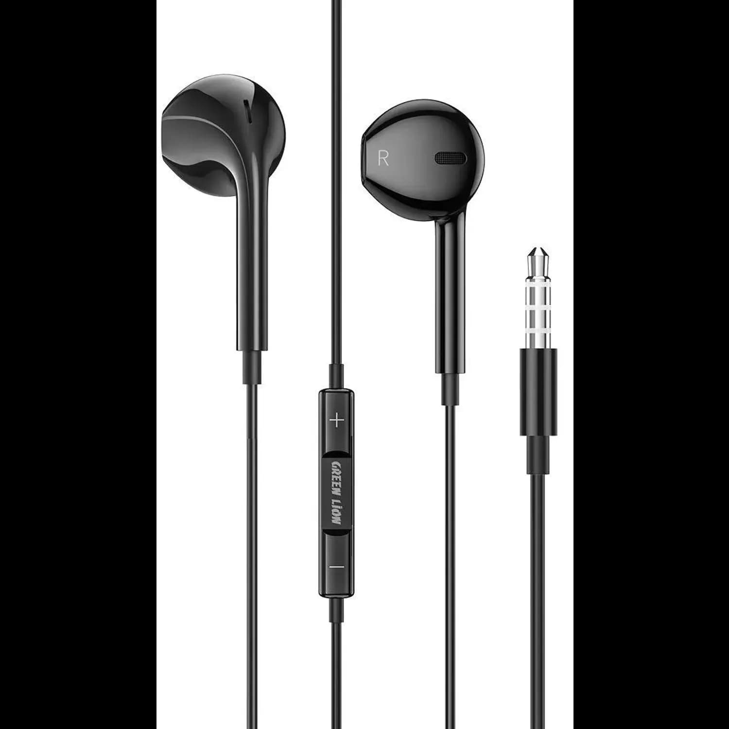 Green Lion Earphone - Stereo, Inbuilt Mic, Black 1 Green Lion Earphone - Stereo, Inbuilt Mic, Black 1
