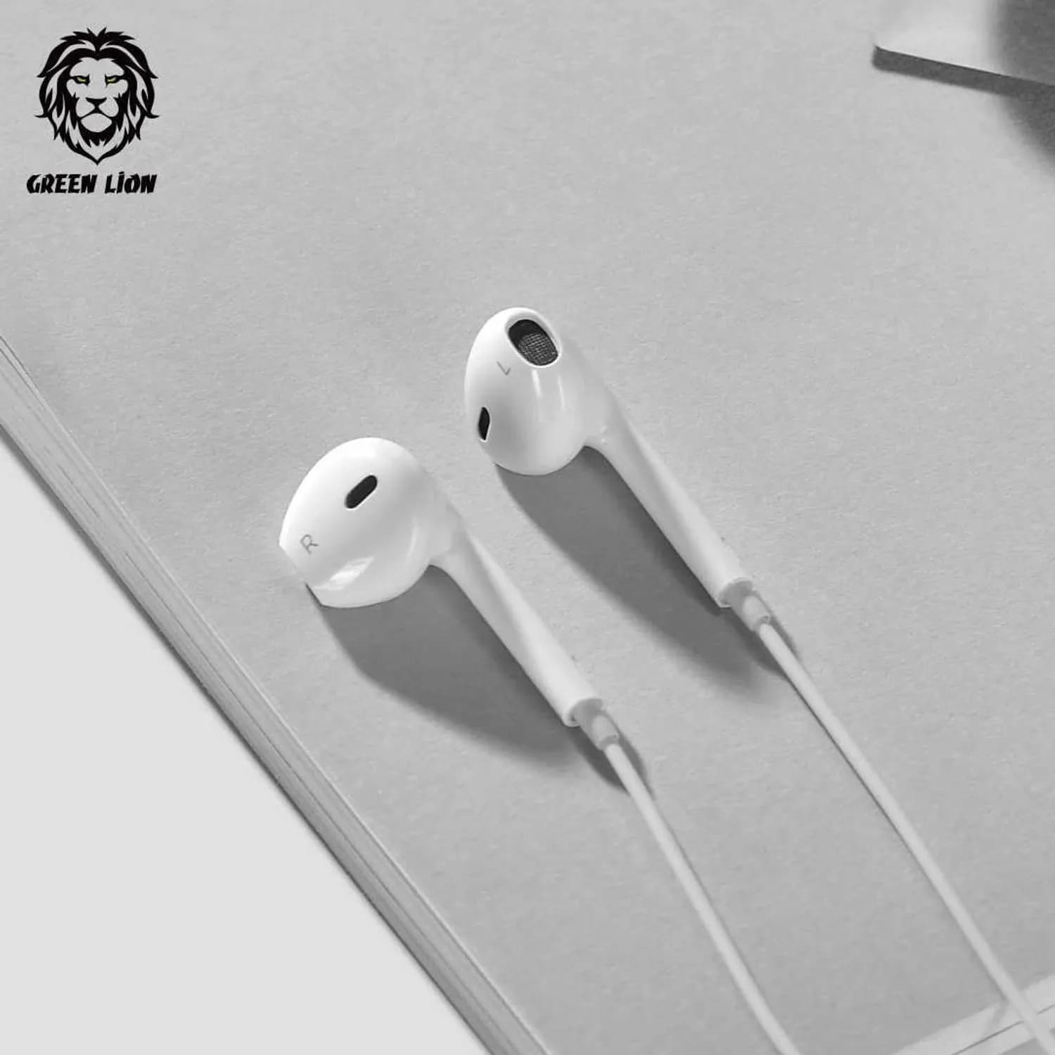 Green Lion Stereo Earphones - In-Ear, White, 1.2m 3