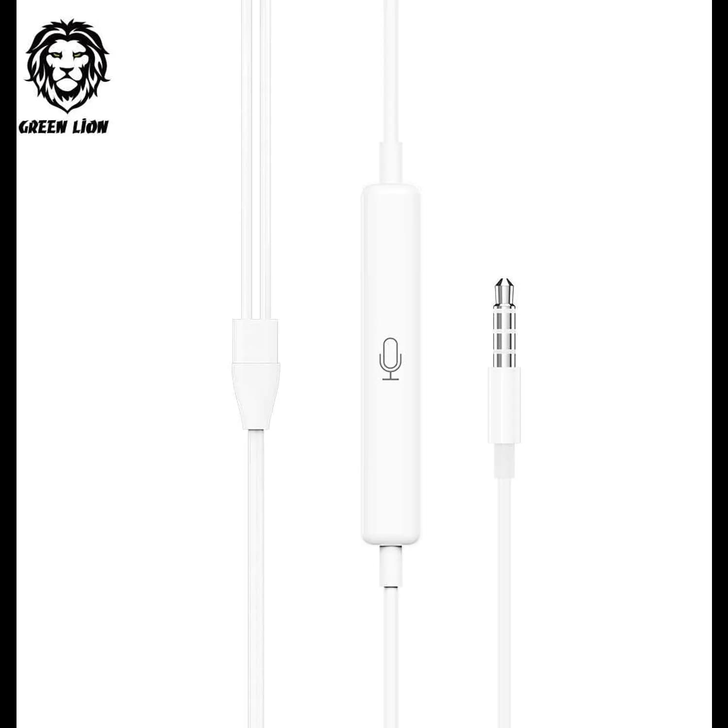 Green Lion Stereo Earphones - In-Ear, White, 1.2m 4