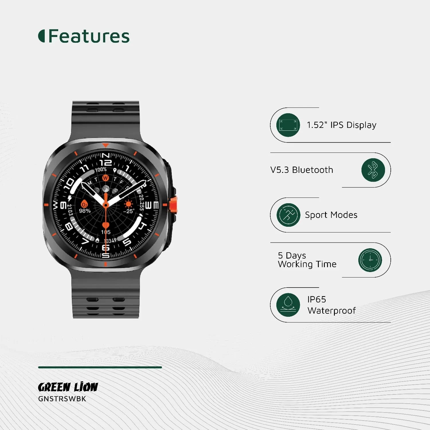 Green Lion Smart Watch Strive - Black 2