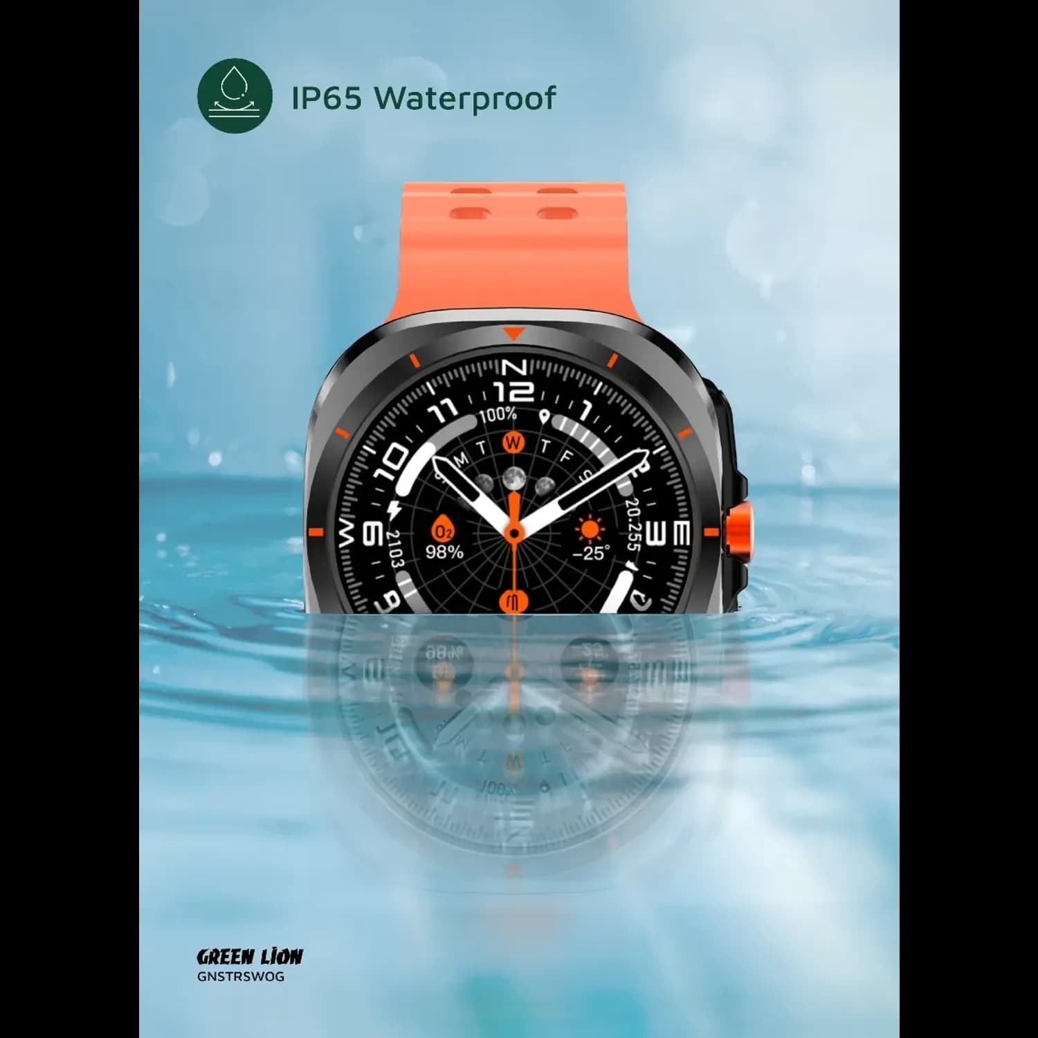 Green Lion Smart Watch Strive - Wireless Charging, Orange 5
