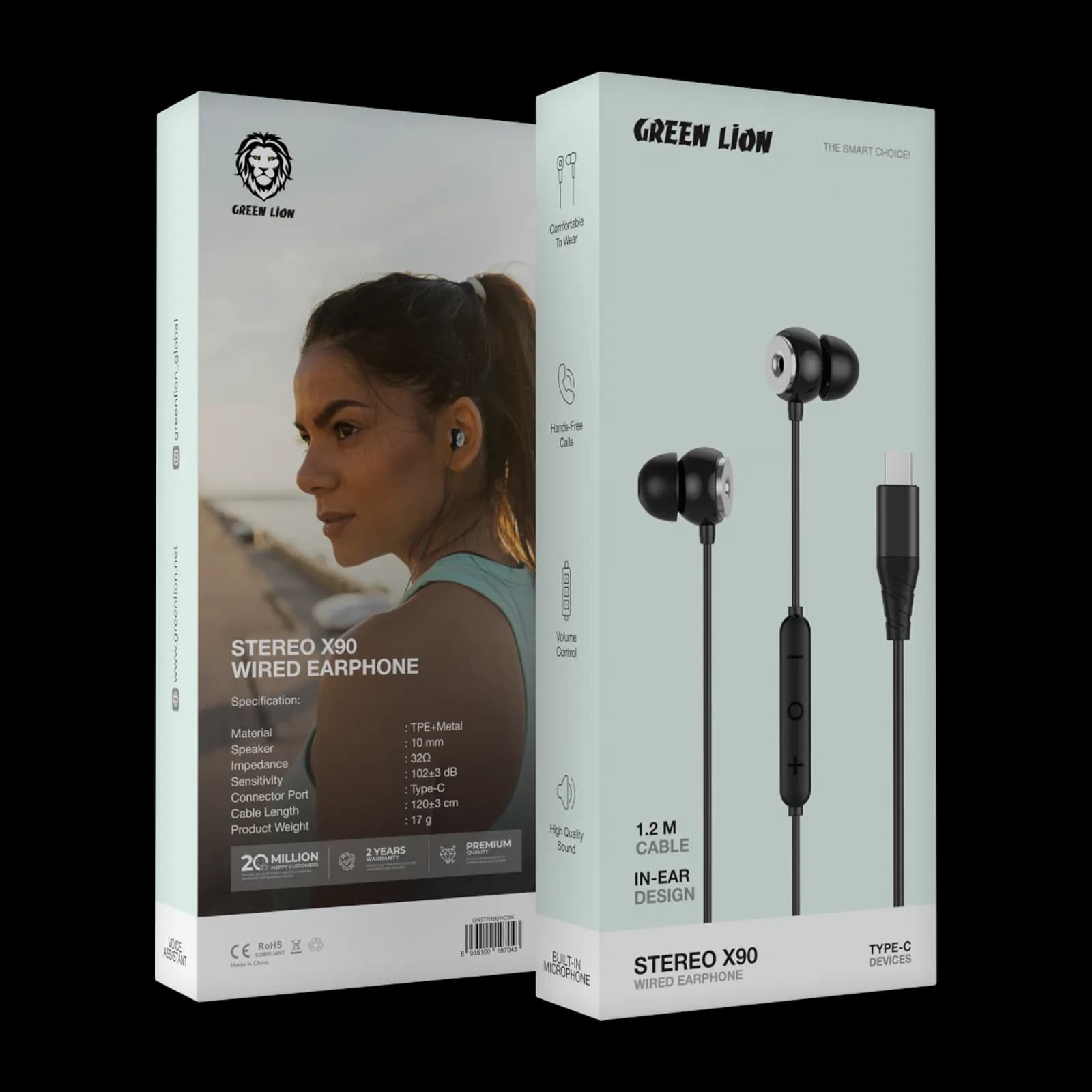 Green Lion Stereo X90 Type-C Wired Earphone 1 Green Lion Stereo X90 Type-C Wired Earphone 1