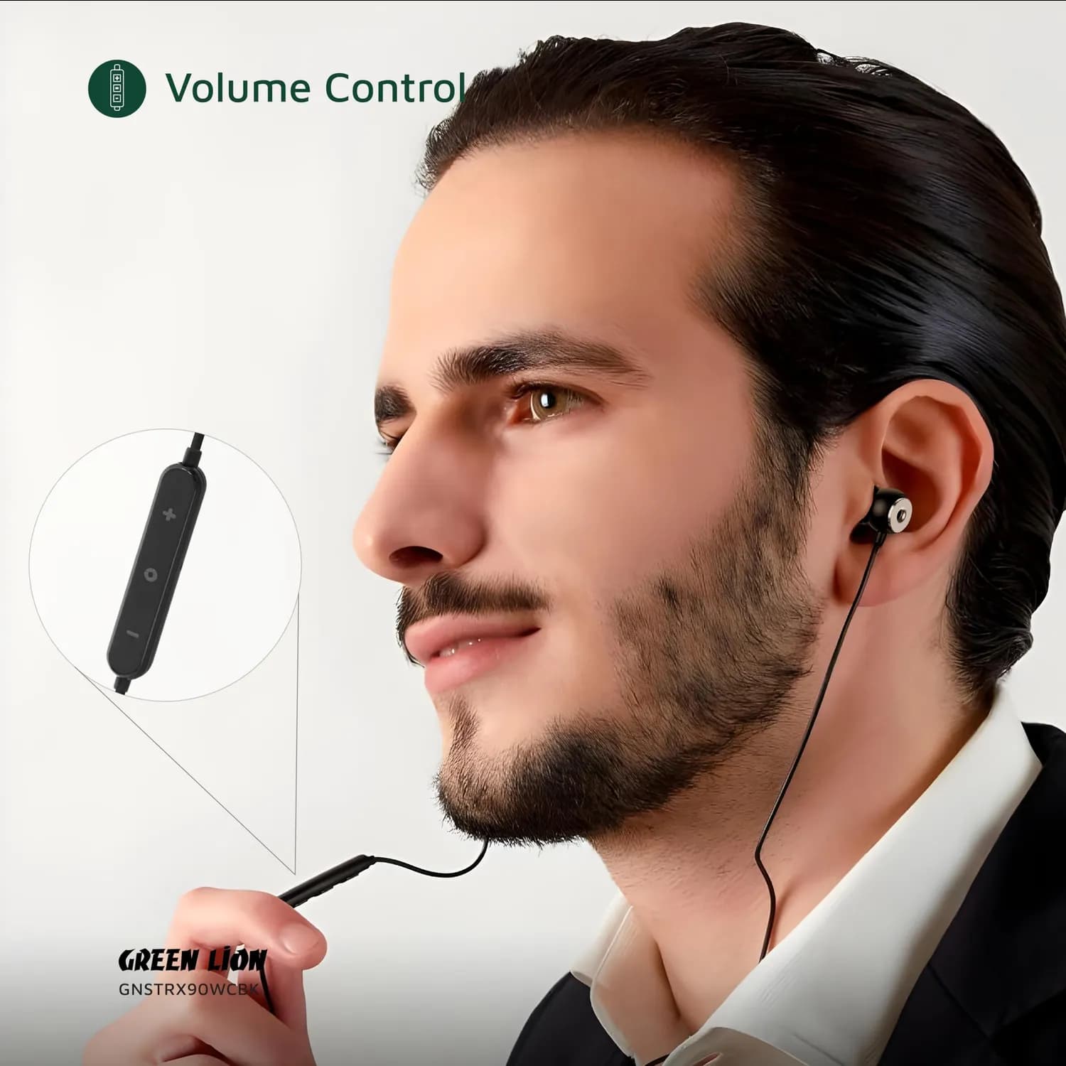 Green Lion Earphones Stereo X90 - Wired 3.5mm, Black 2