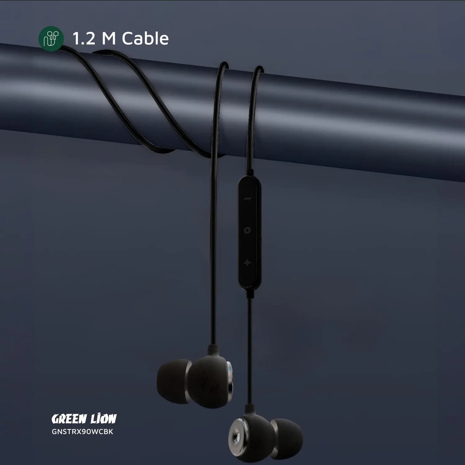 Green Lion Earphones Stereo X90 - Wired 3.5mm, Black 4