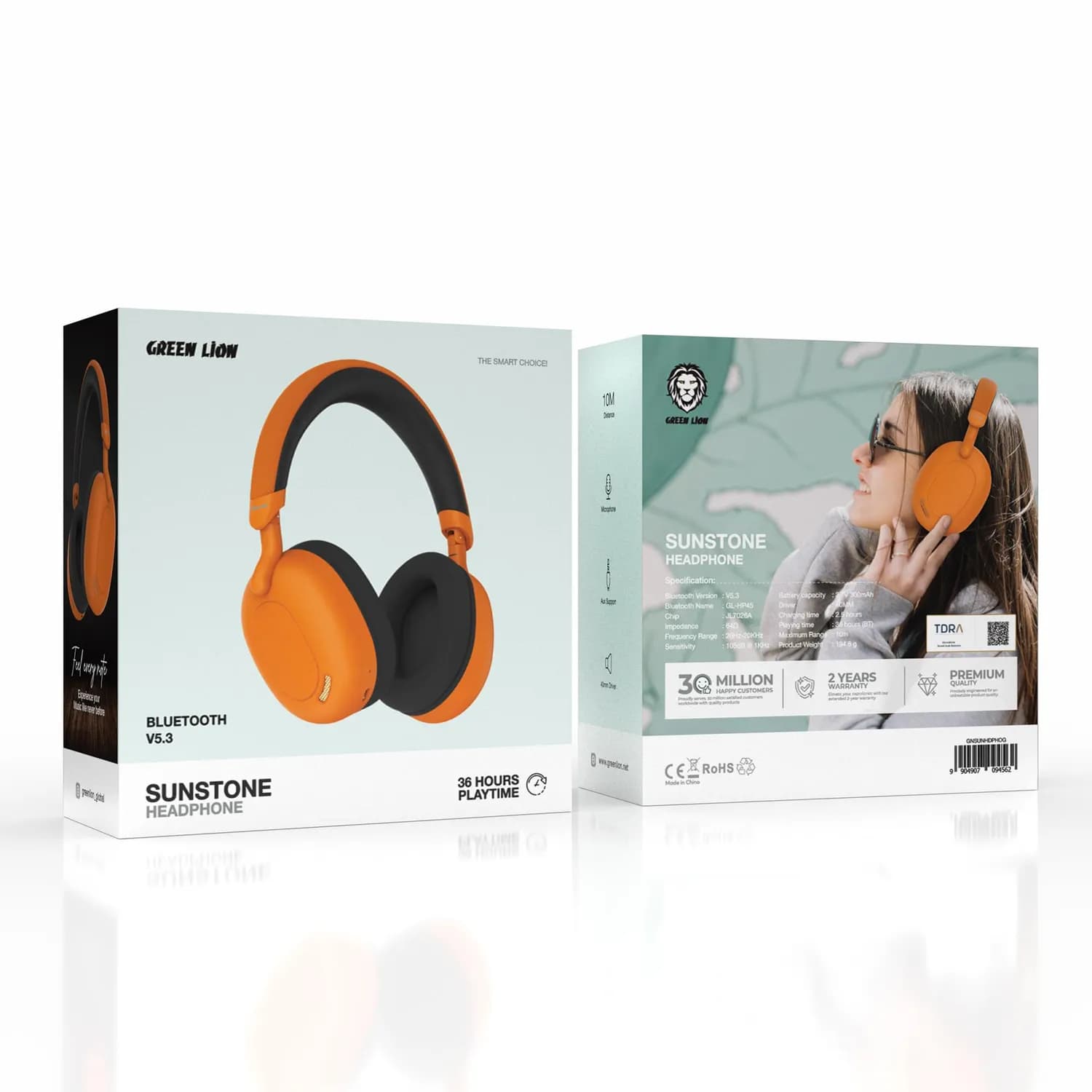 Green Lion Headphones Sunstone - Bluetooth V5.3, Orange 3