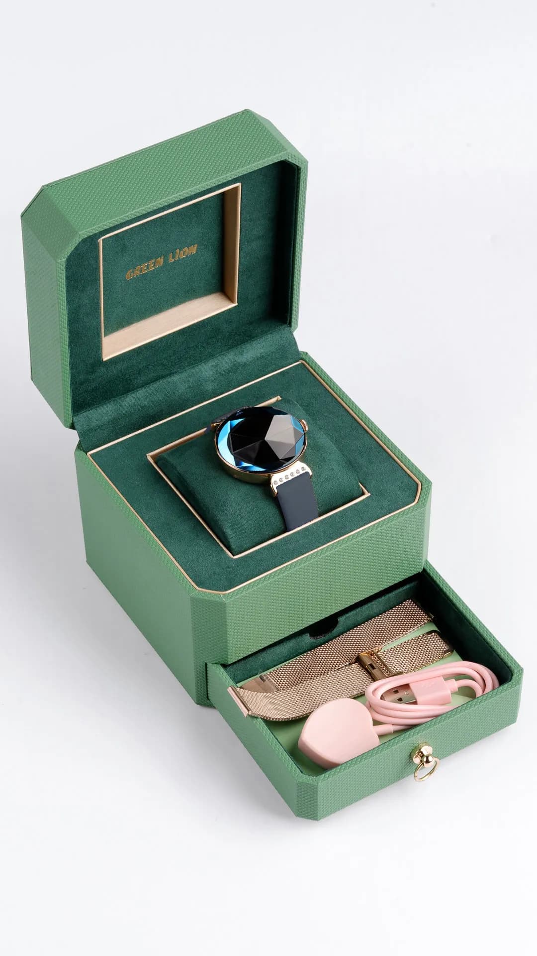 Luxury and Innovation Introducing the Green Lion Swarovski Smart Watch 3