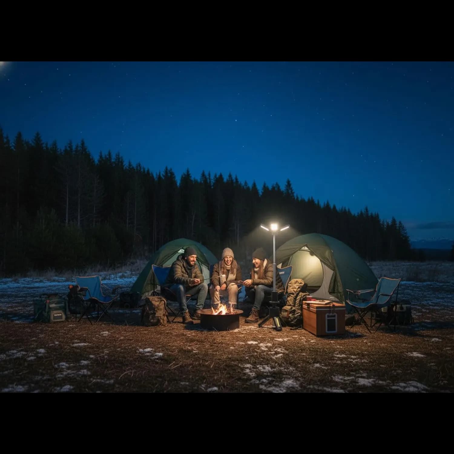 Green Lion Camping Light Trio Beam - 1000 Lumens, 10050mAh, Black + RGB 3