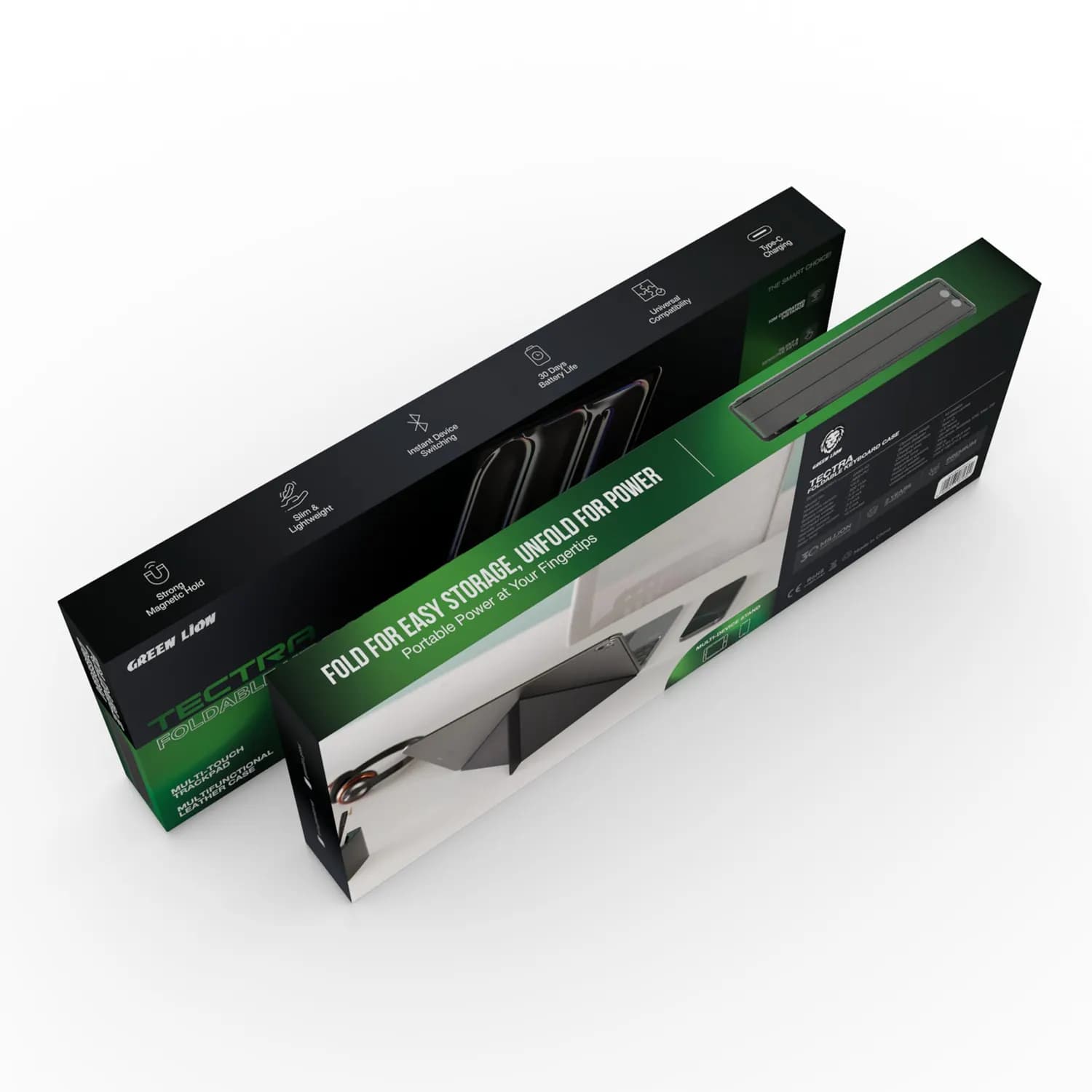 Green Lion Keyboard Case TECTRA - Foldable, Bluetooth, Grey 5