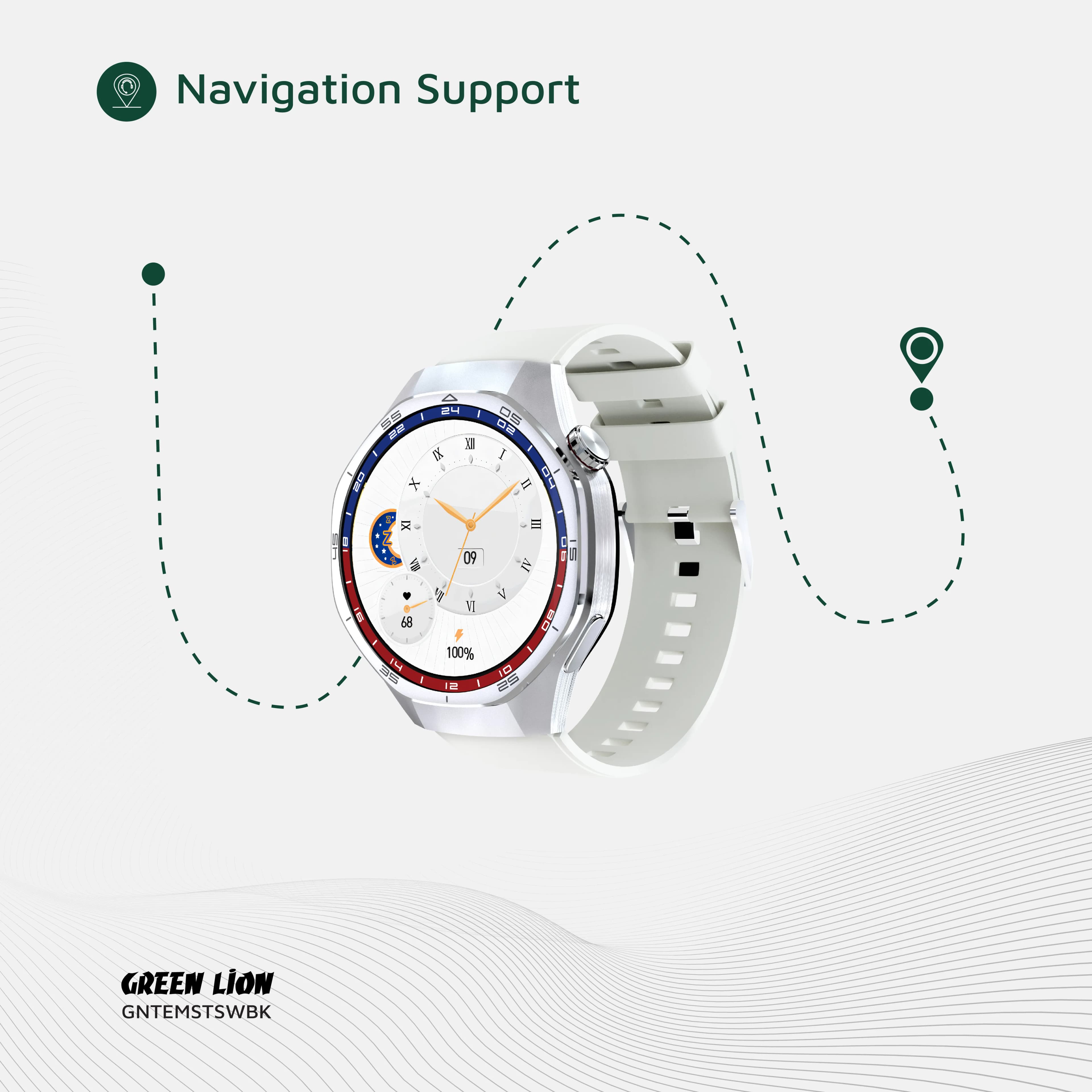 Green Lion Tech Master Smart Watch - Silver 3