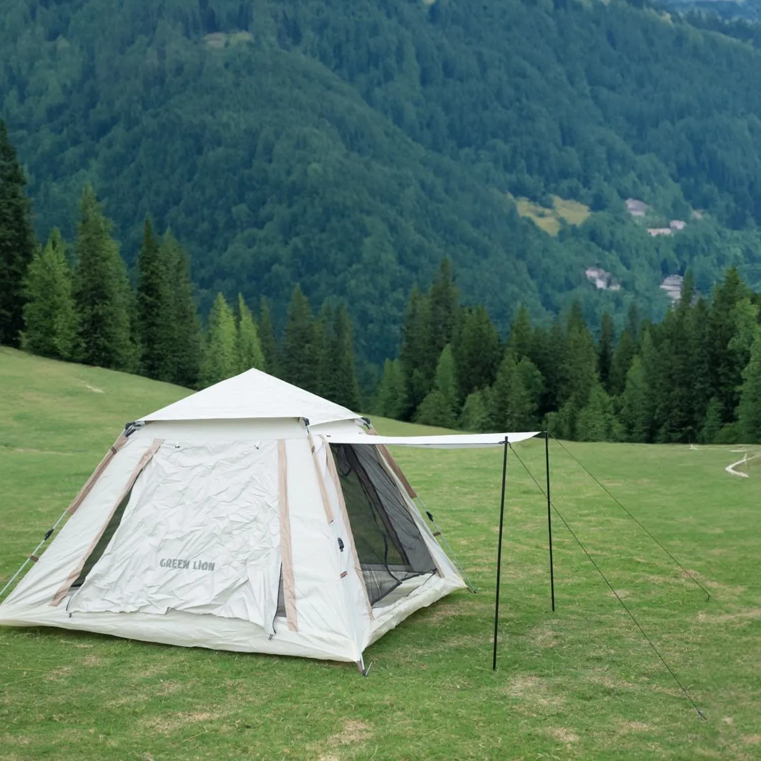 Green Lion Camping Tent GT-6   4 Person, Waterproof, Beige 2