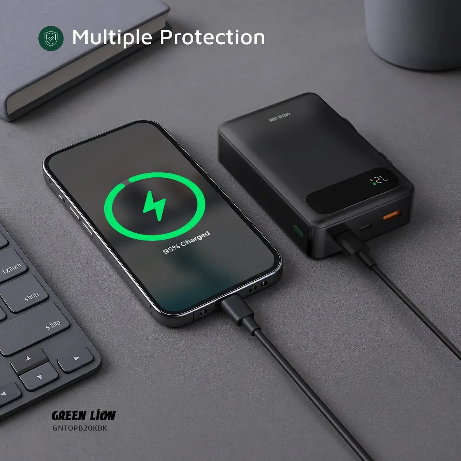 Green Lion Power Bank TOLEDO 20000mAh PD 20W - Black 4