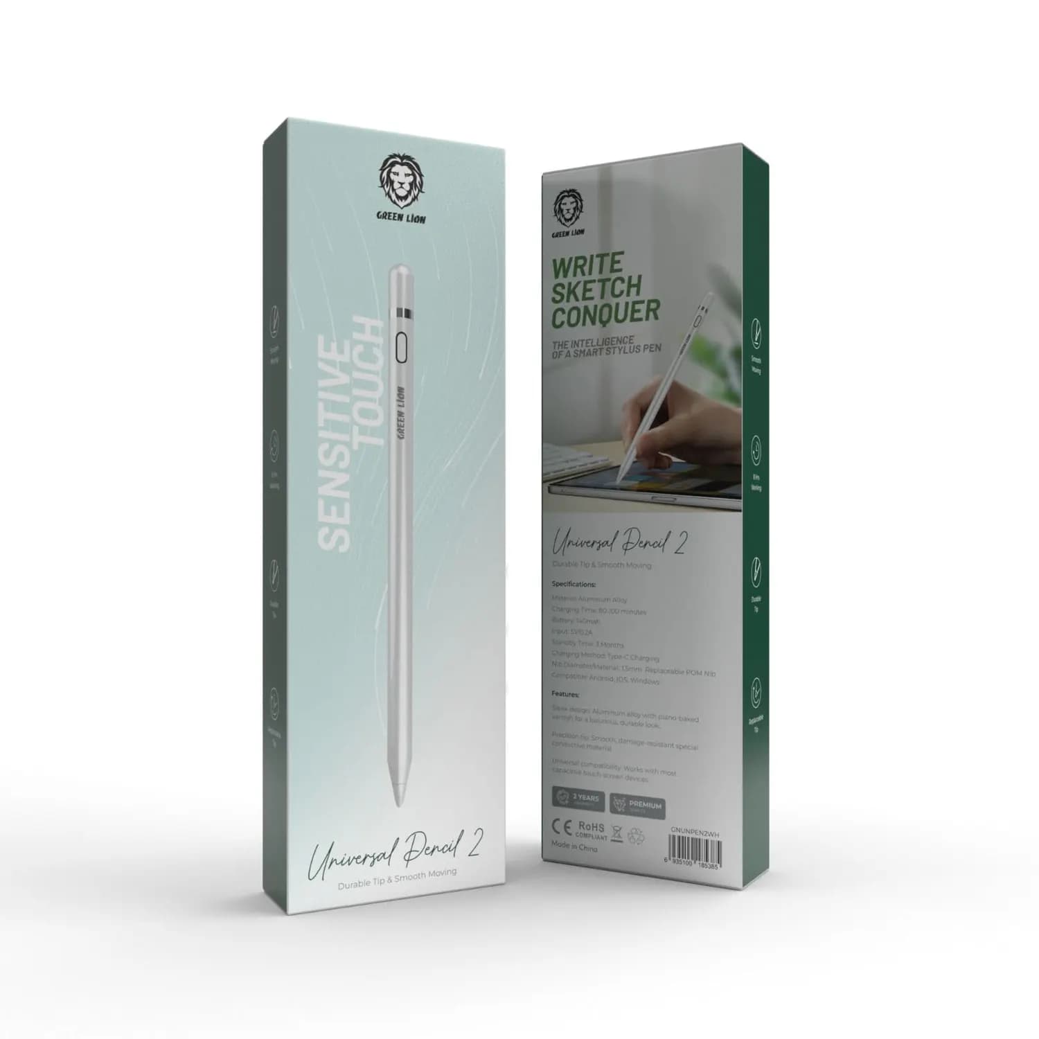 Green Lion Universal Pencil 2 - 140mAh Battery, White 2