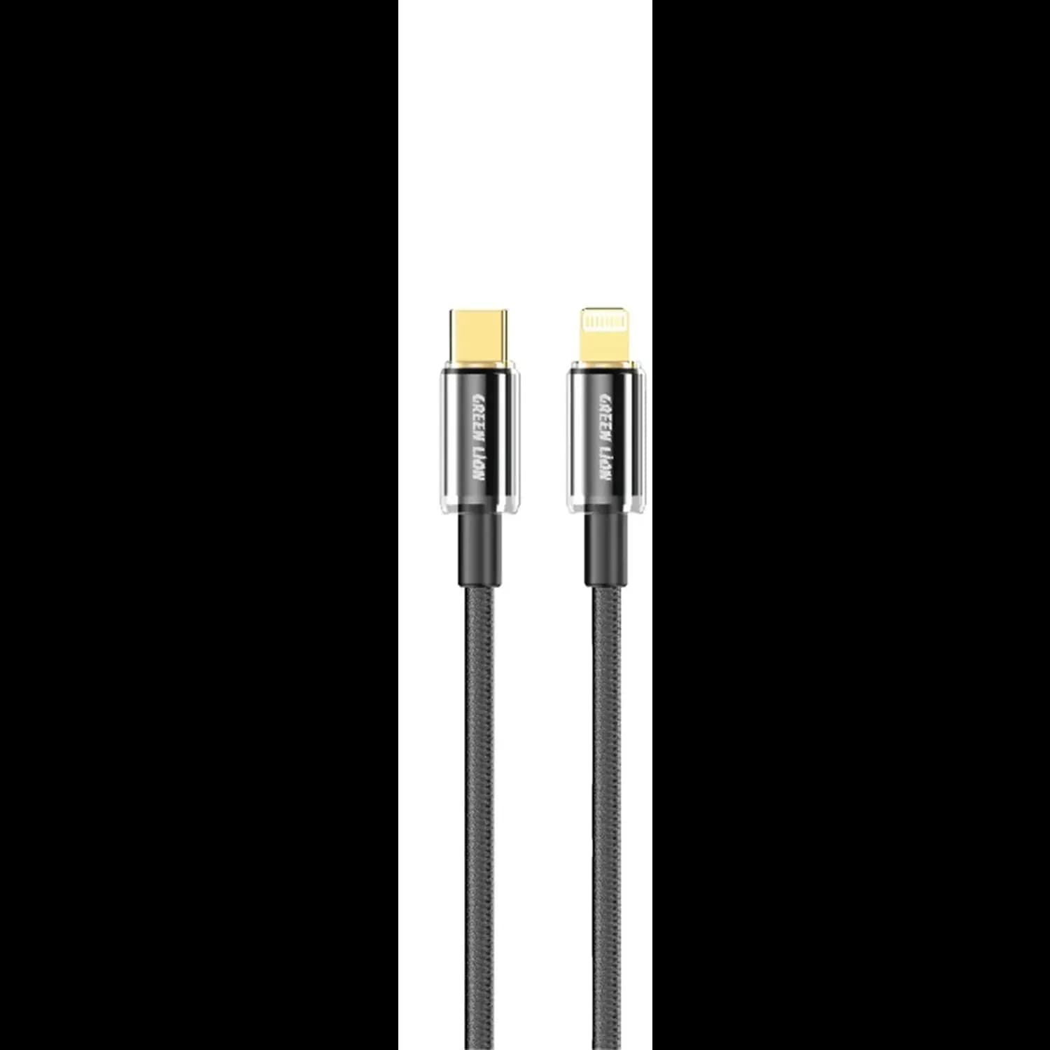 Green Lion USB-C to Lightning Cable - 27W PD Fast Charge, Black 1